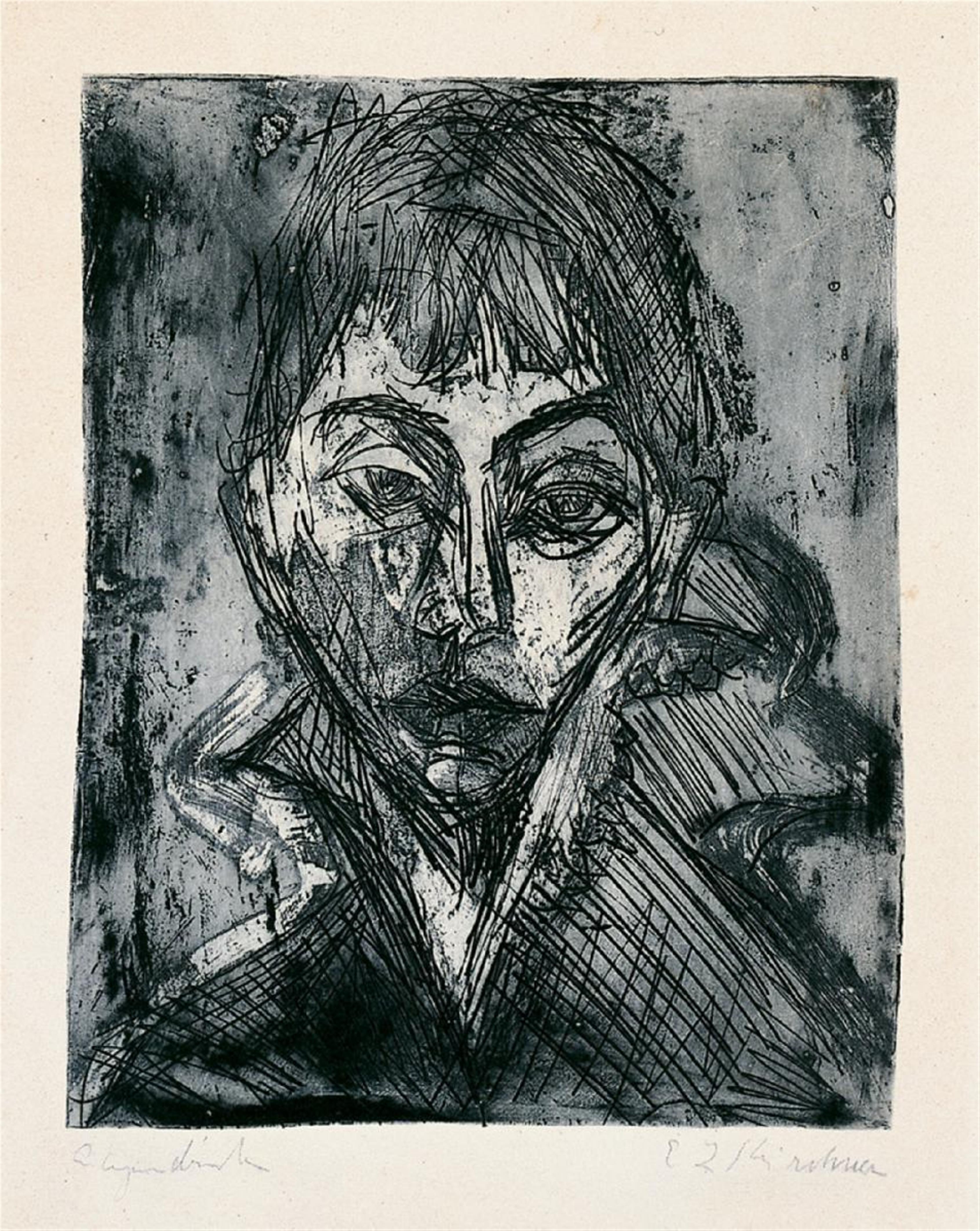 Ernst Ludwig Kirchner - Kopf Gerda (Porträt Gerda Schilling) - image-1