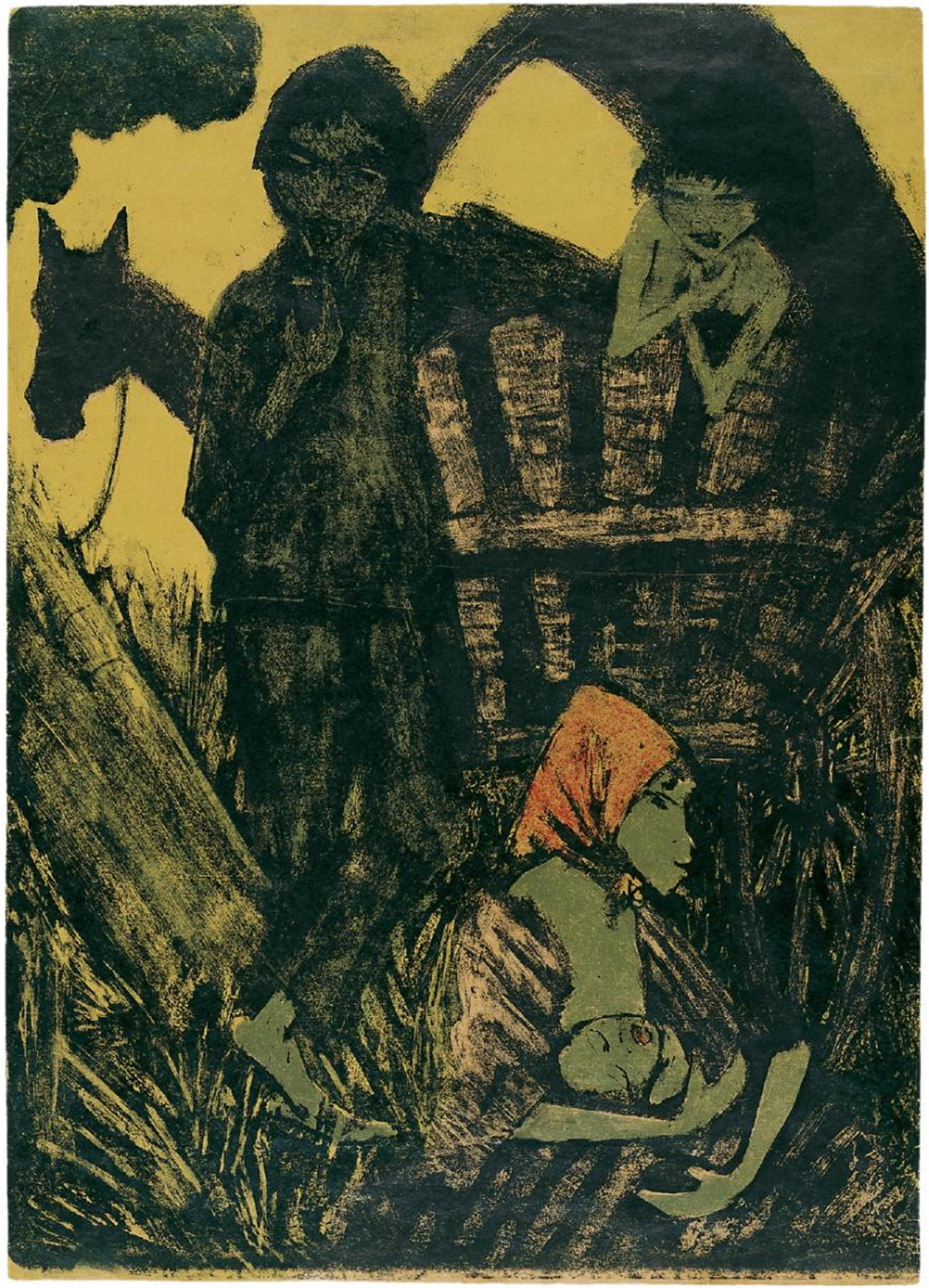 Otto Mueller - Zigeunerfamilie am Planwagen - image-1