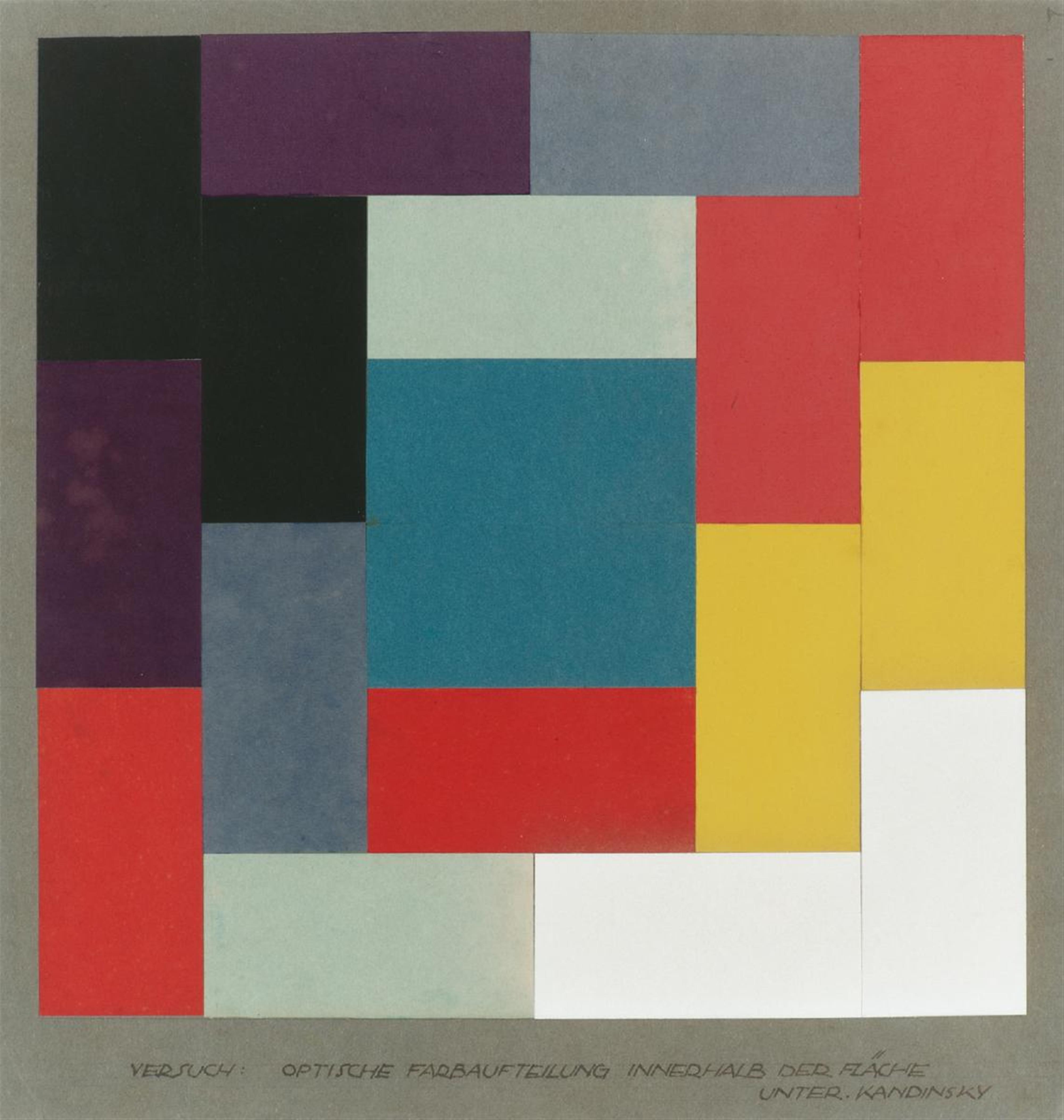 Gerd Balzer - Blaues Quadrat und farbige Rechtecke - image-1