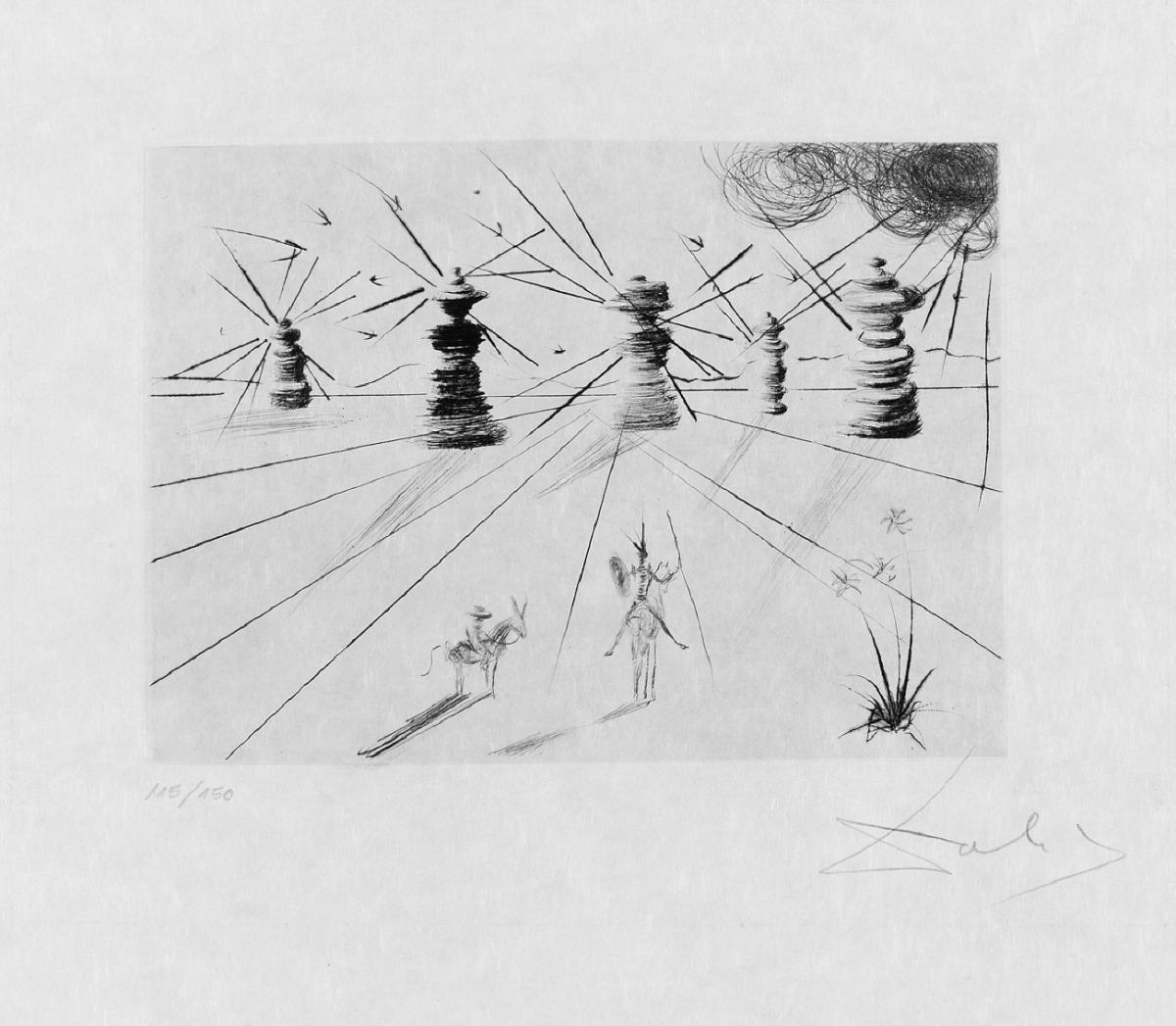 SALVADOR DALÍ Y DOMENECH - Don Quichotte et les moulins à vent - image-1