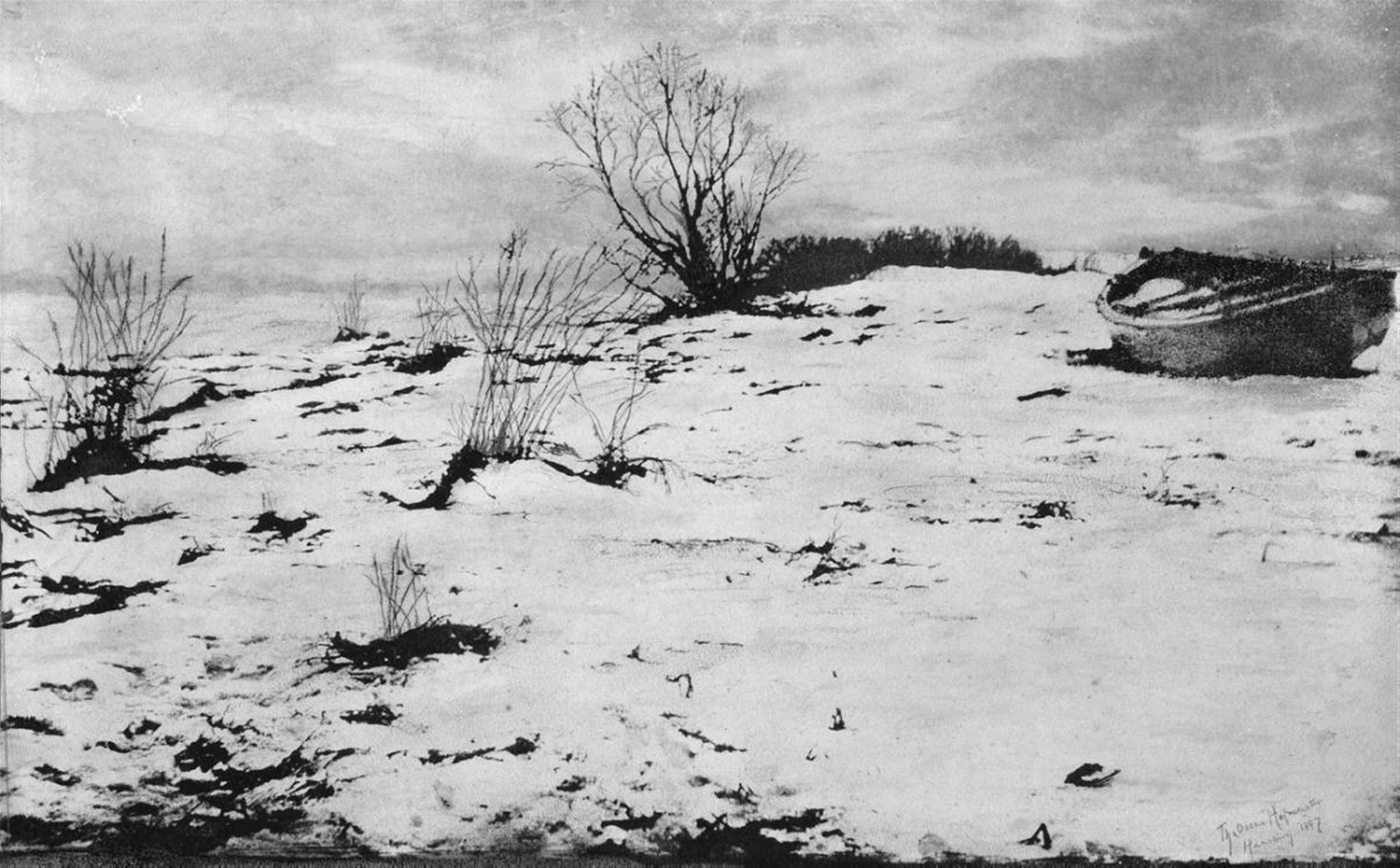 Theodor und Oscar Hofmeister - Elbstrand im Schnee - image-1