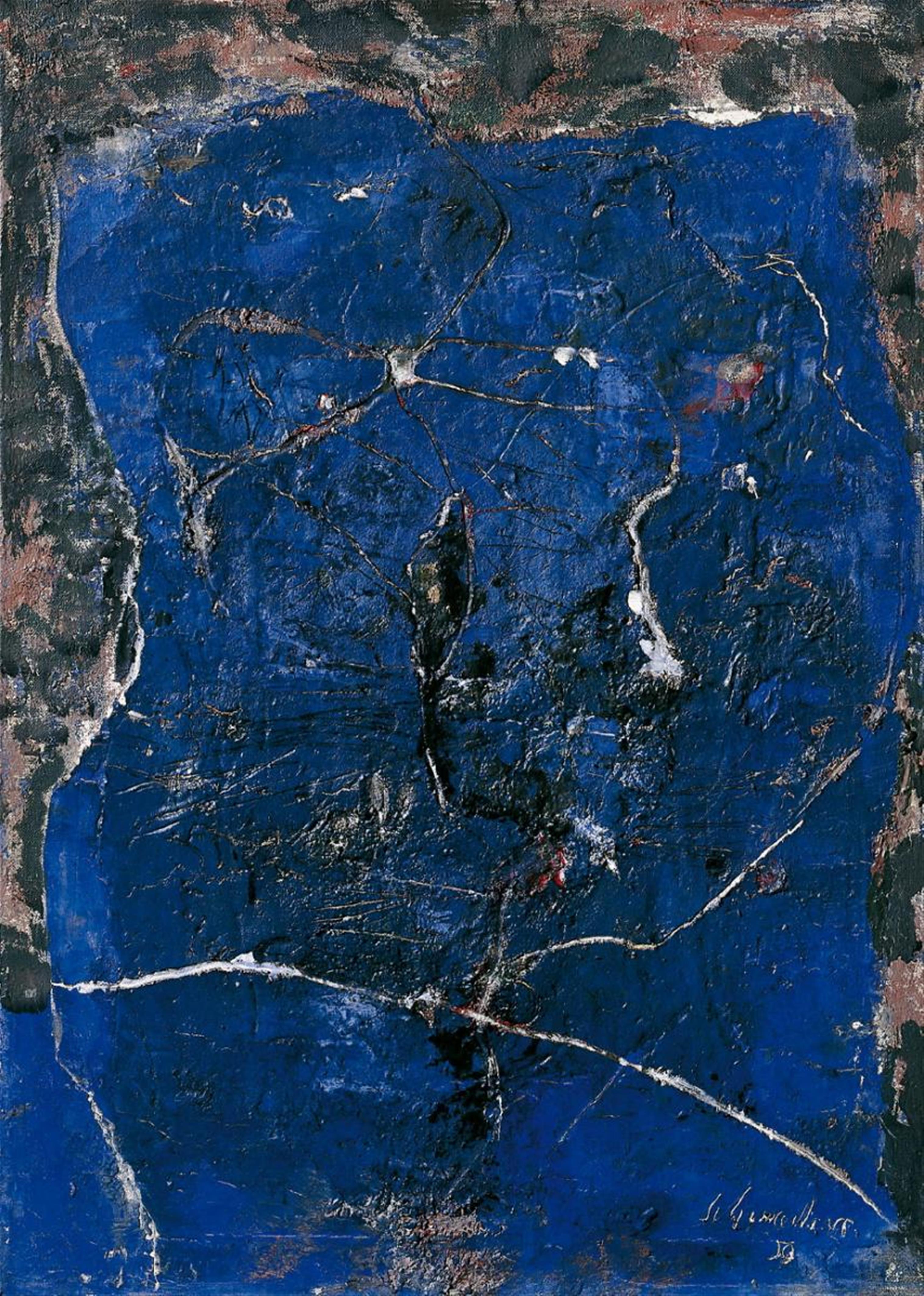 Emil Schumacher - Ohne Titel (Abstrakte Komposition in Blau) - image-1