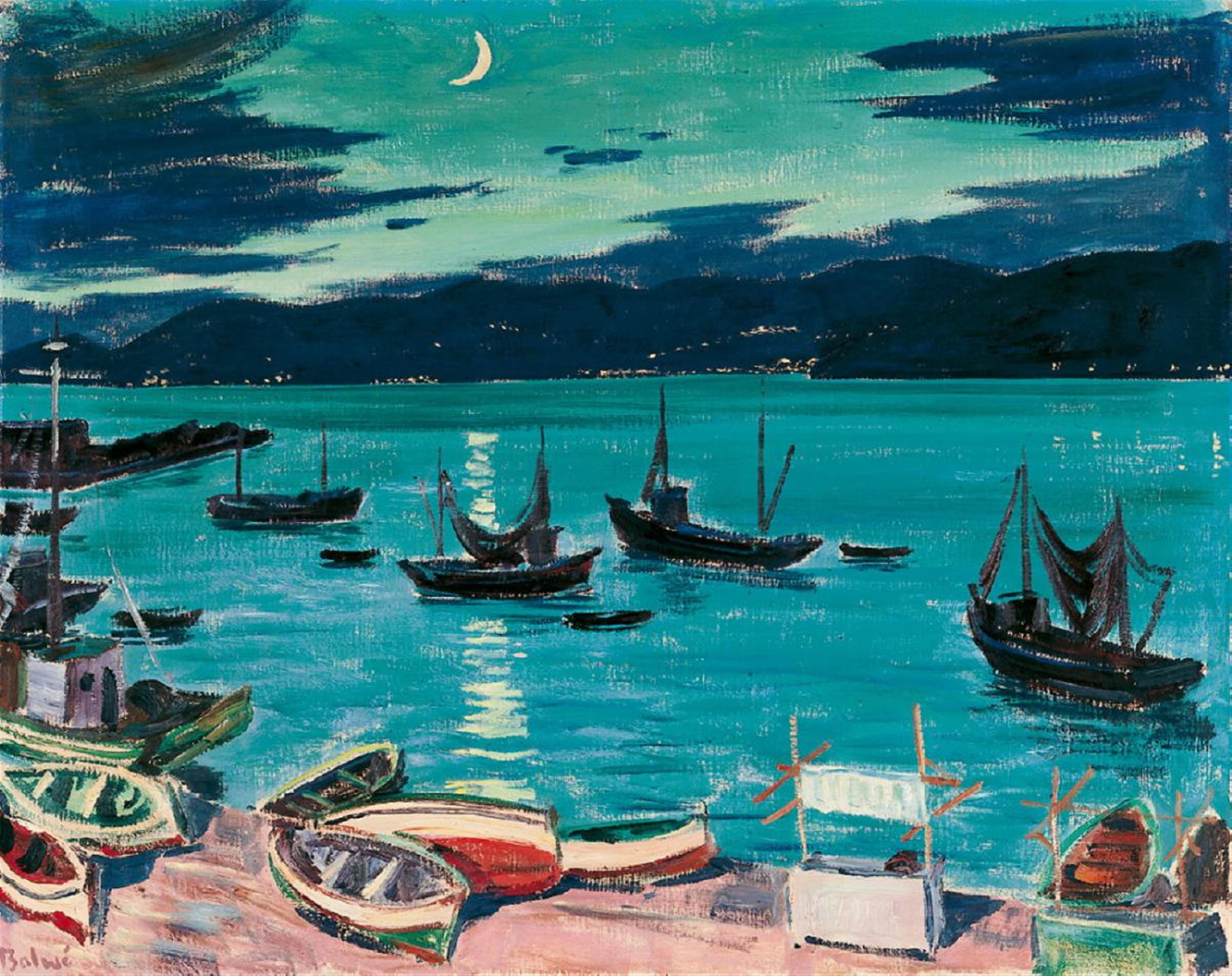 Arnold Balwé - Abend am Hafen von Lerici - image-1