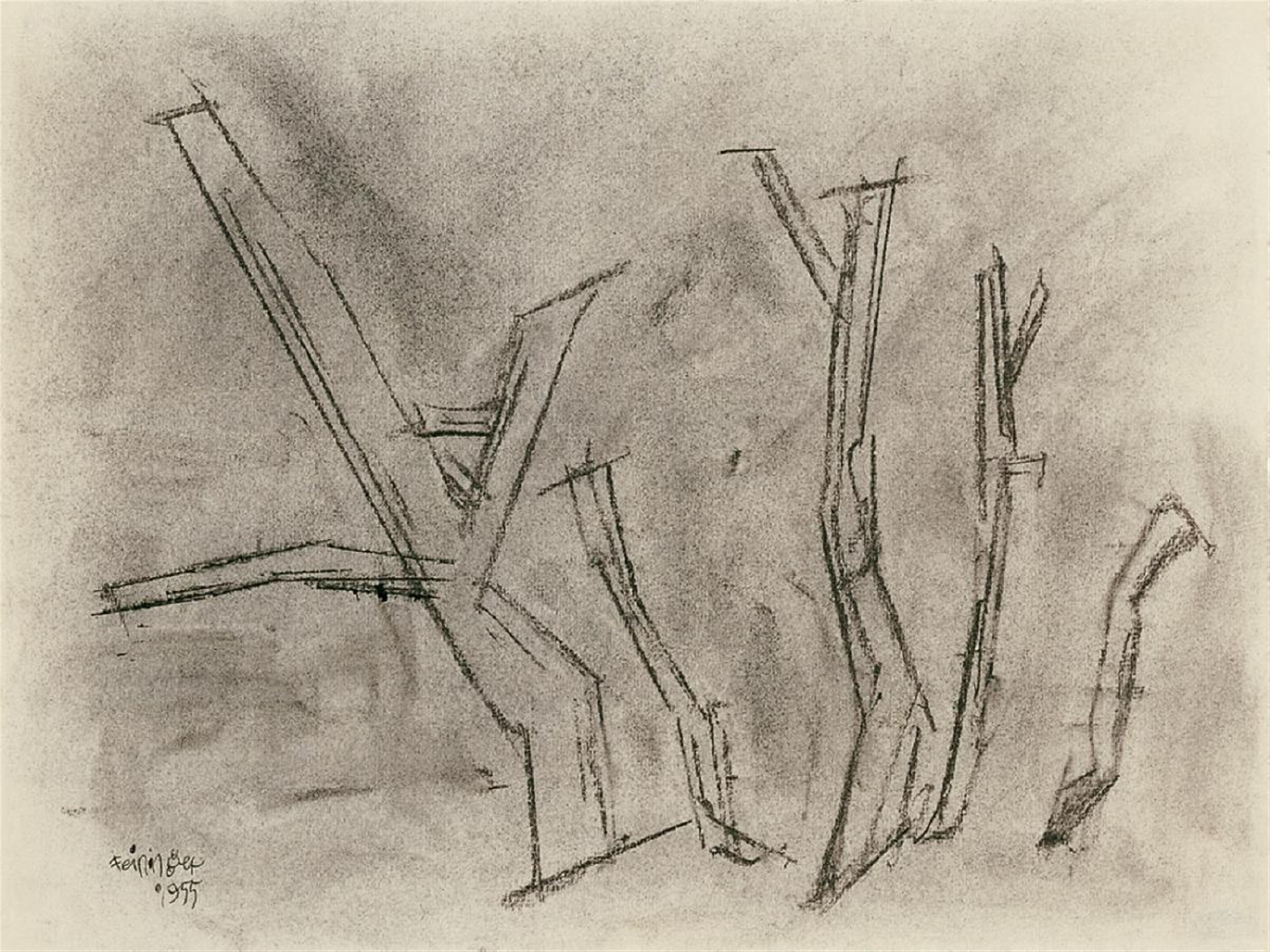 Lyonel Feininger - Komposition mit Bäumen (Bare Trees) - image-1