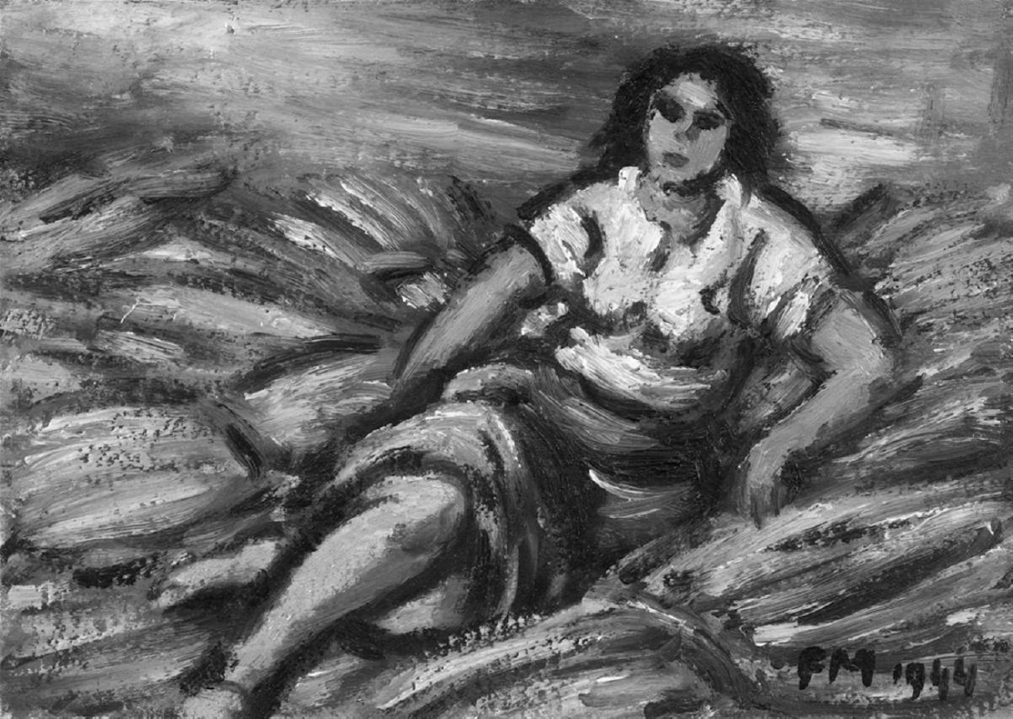 Frans Masereel - Femme assise sur des gerbes - image-1