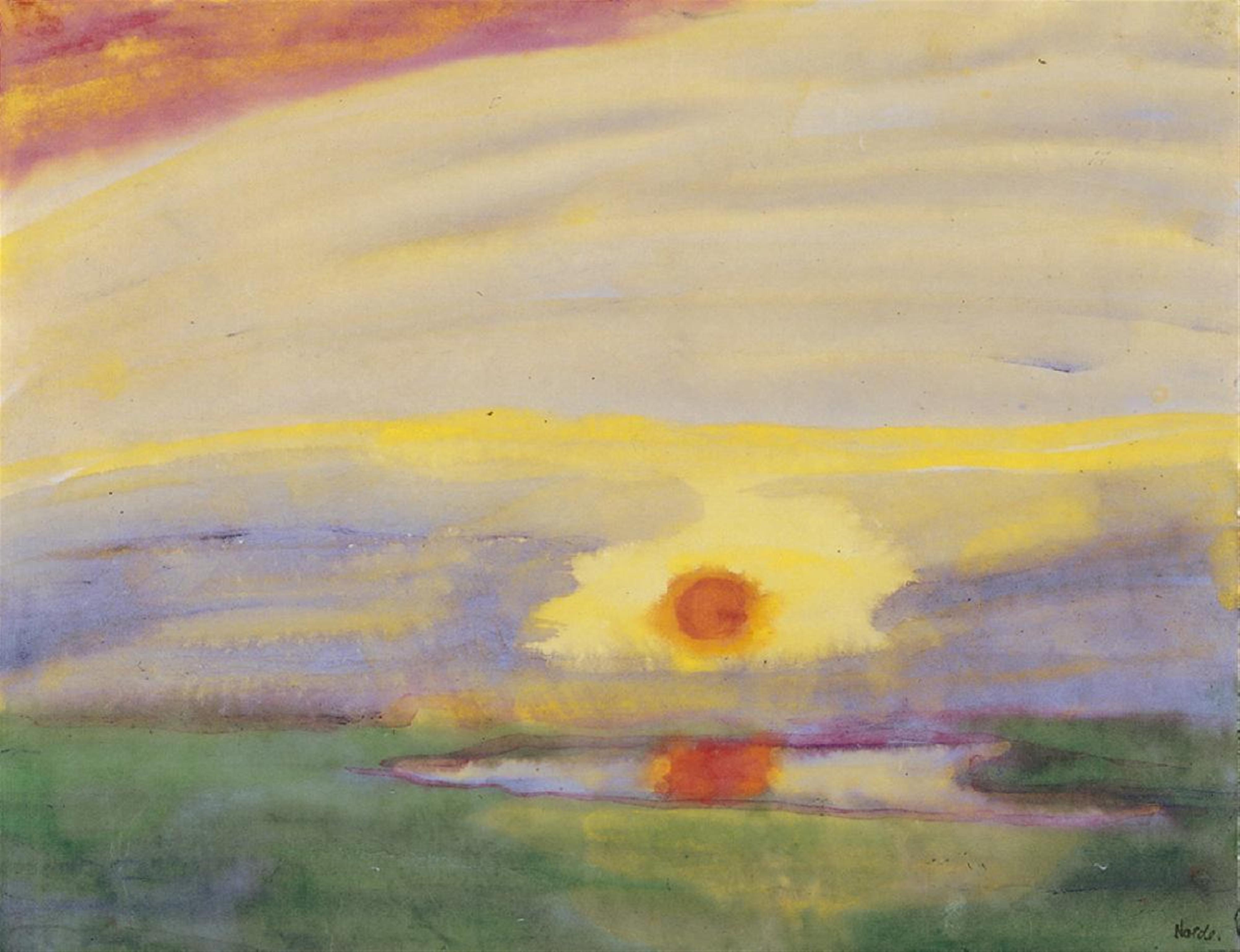 Emil Nolde - Abendsonne über Marschlandschaft - image-1
