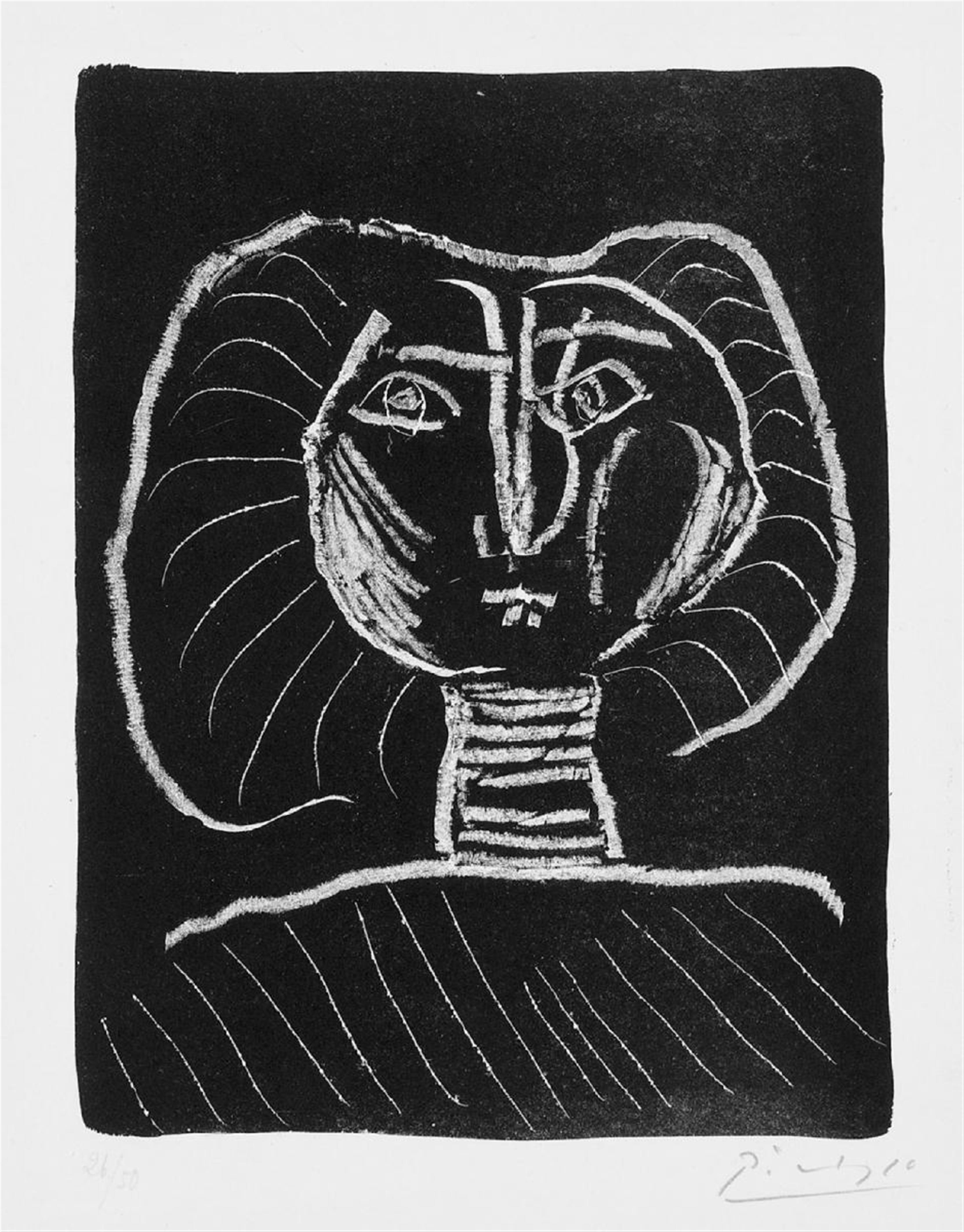 Pablo Picasso - Tête de Femme fond noir - image-1