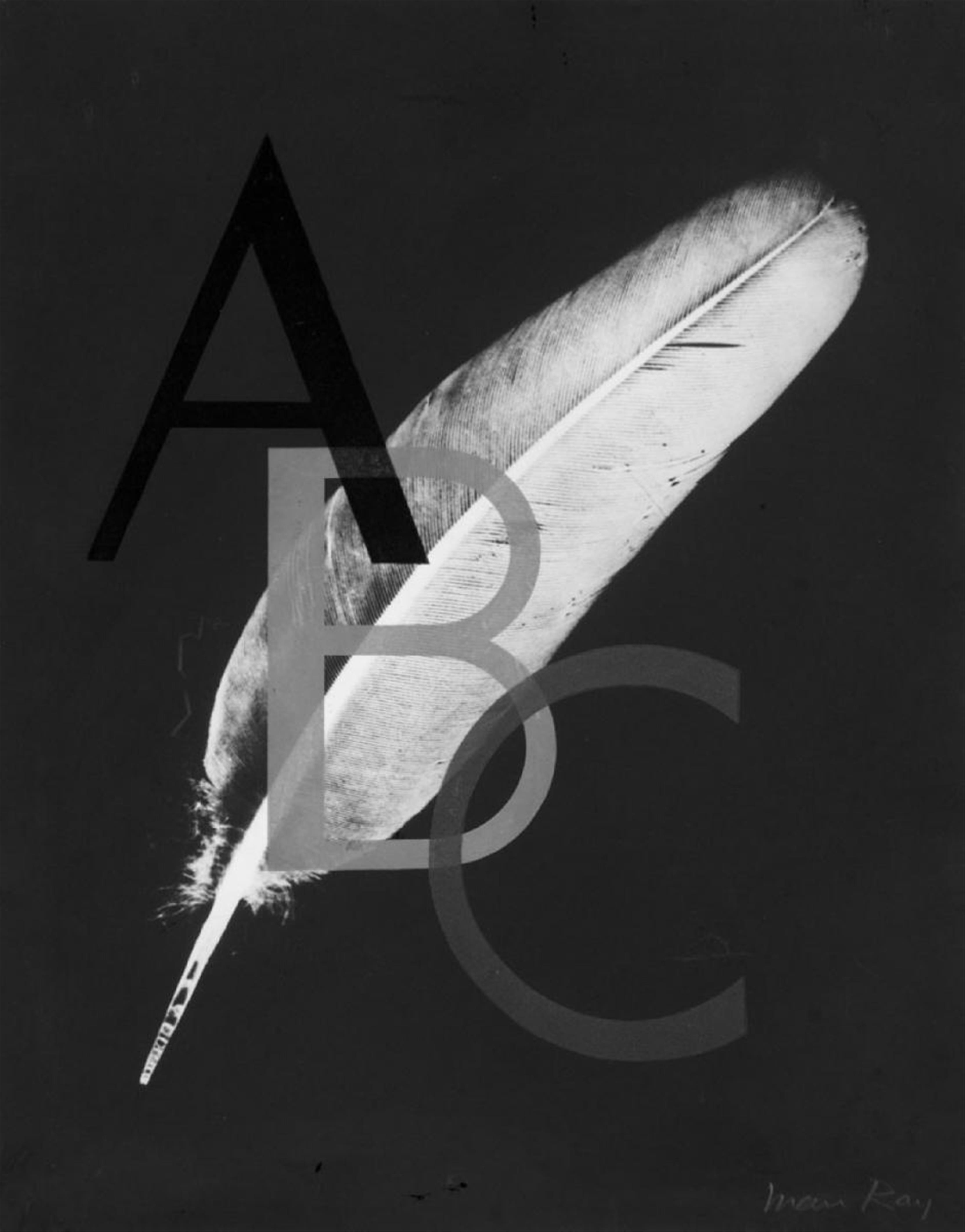 Man Ray - Feder und ABC (Rayogramm) - image-1