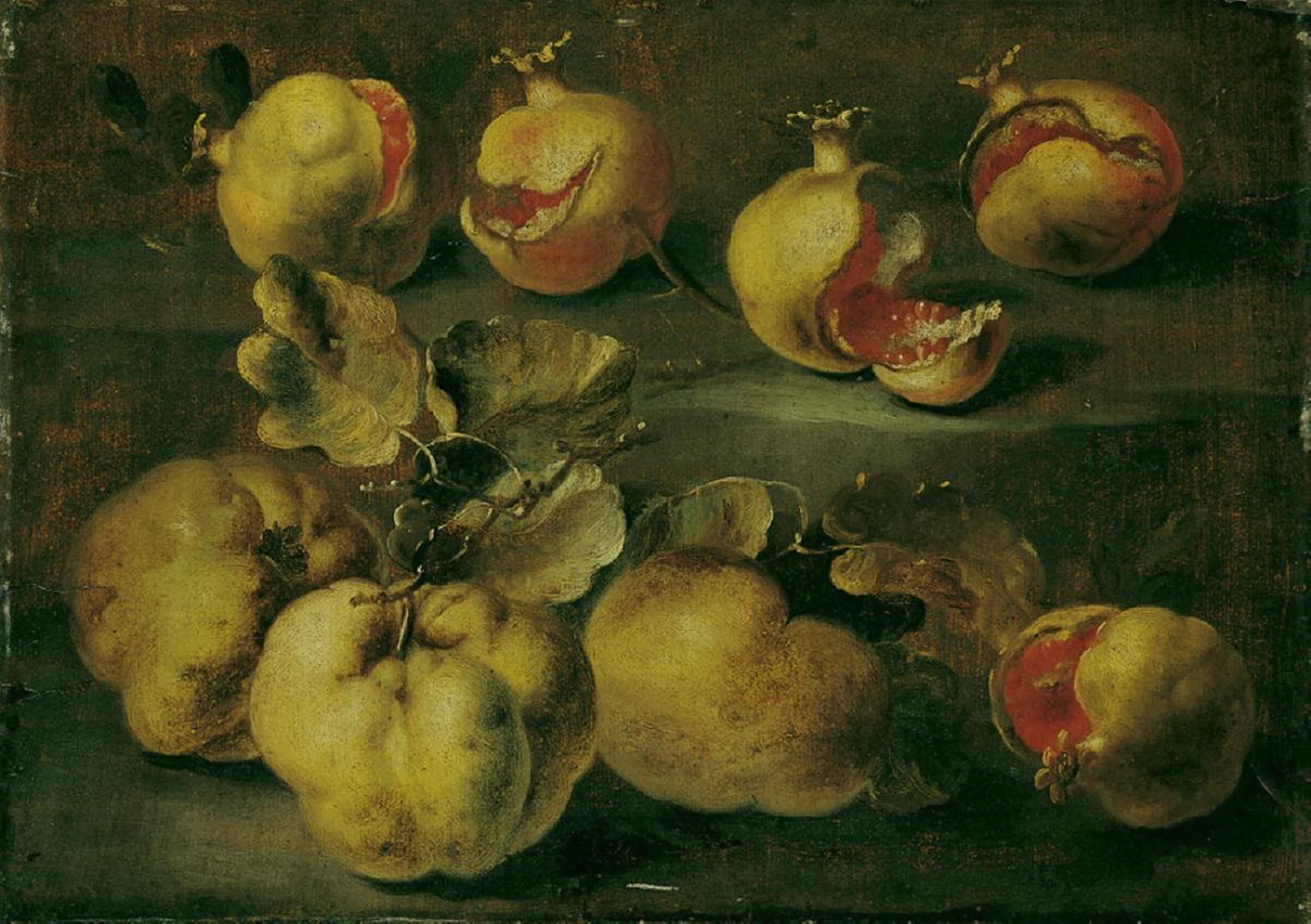 Abraham Brueghel, zugeschrieben - FRÜCHTESTILLEBEN AUS QUITTEN UND GRANATÄPFELN. - image-1