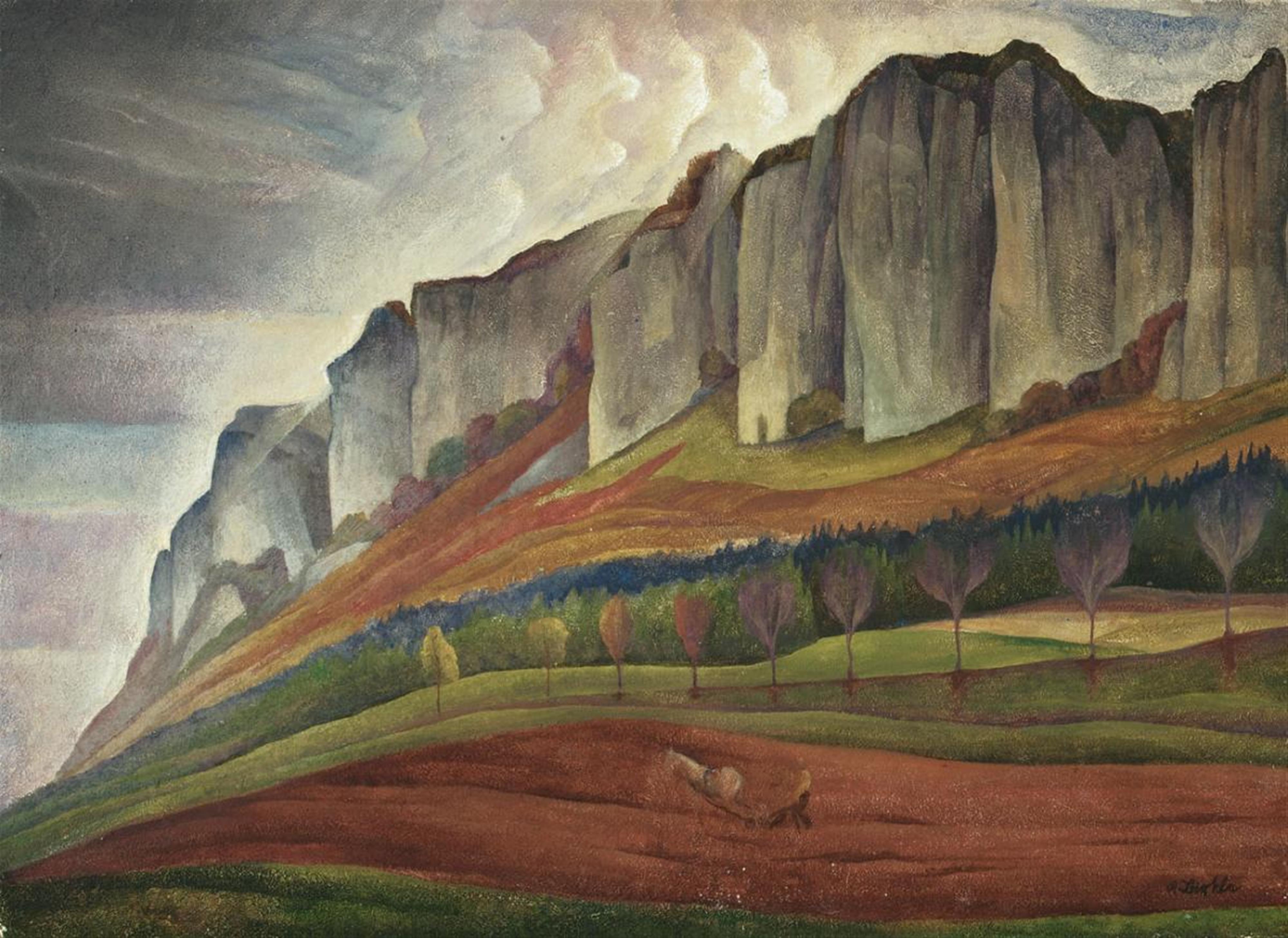 Albert Birkle - Landschaft mit Pflüger - image-1