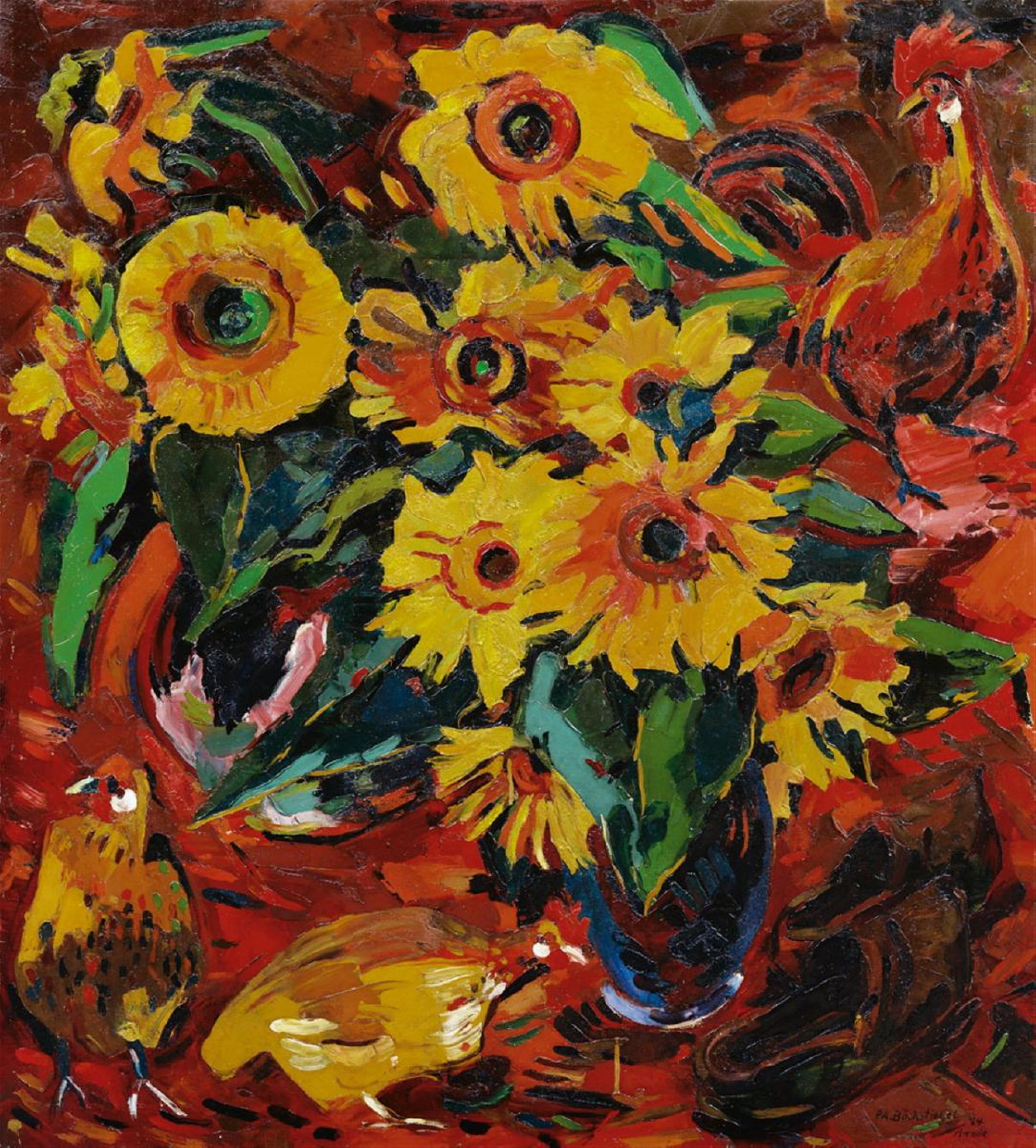 Peter August Böckstiegel - Stilleben mit Sonnenblumen - image-1