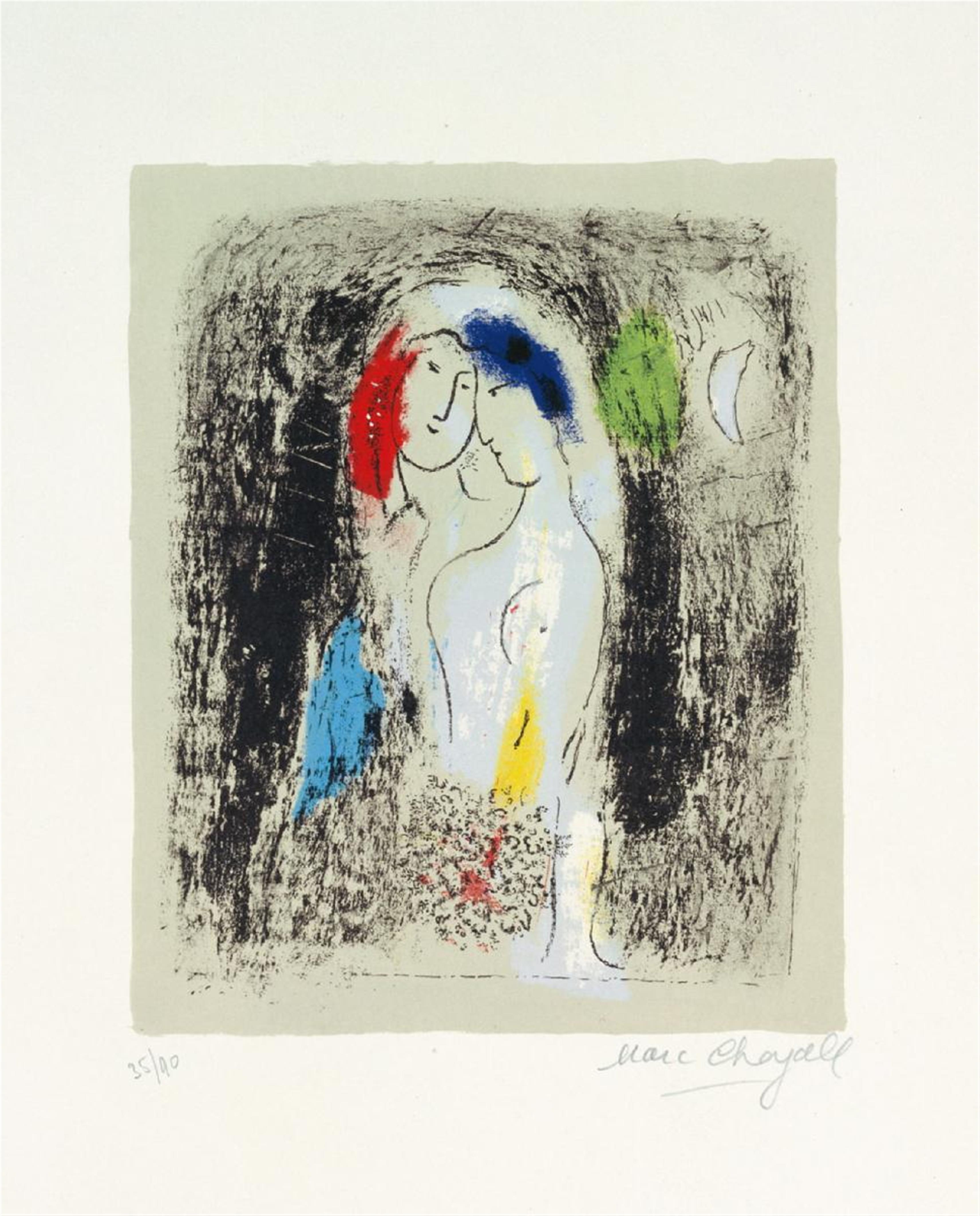 Marc Chagall - Die Verliebten in Grau - image-1