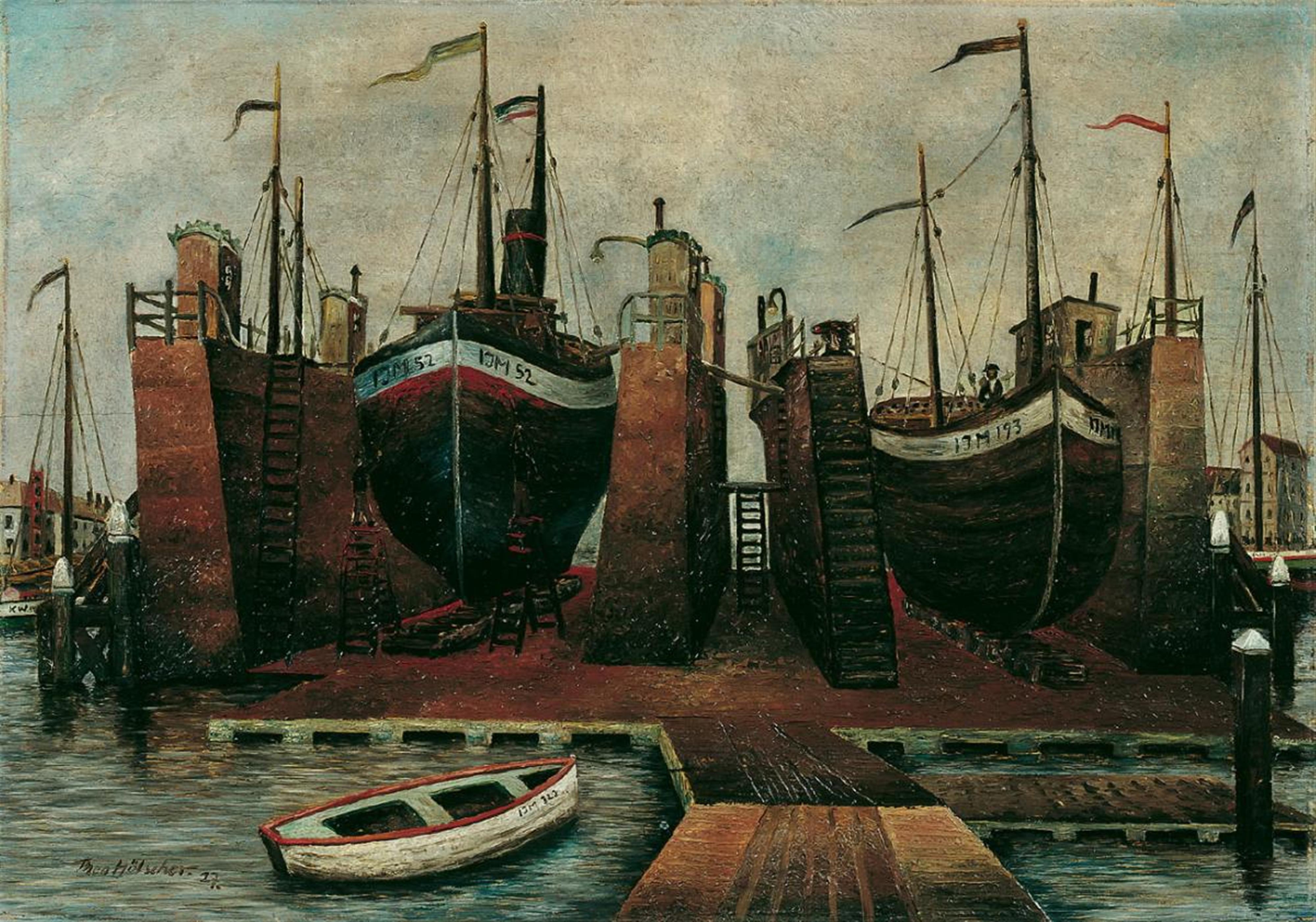 Theo Hölscher - Schiffe im Dock. Holland - image-1
