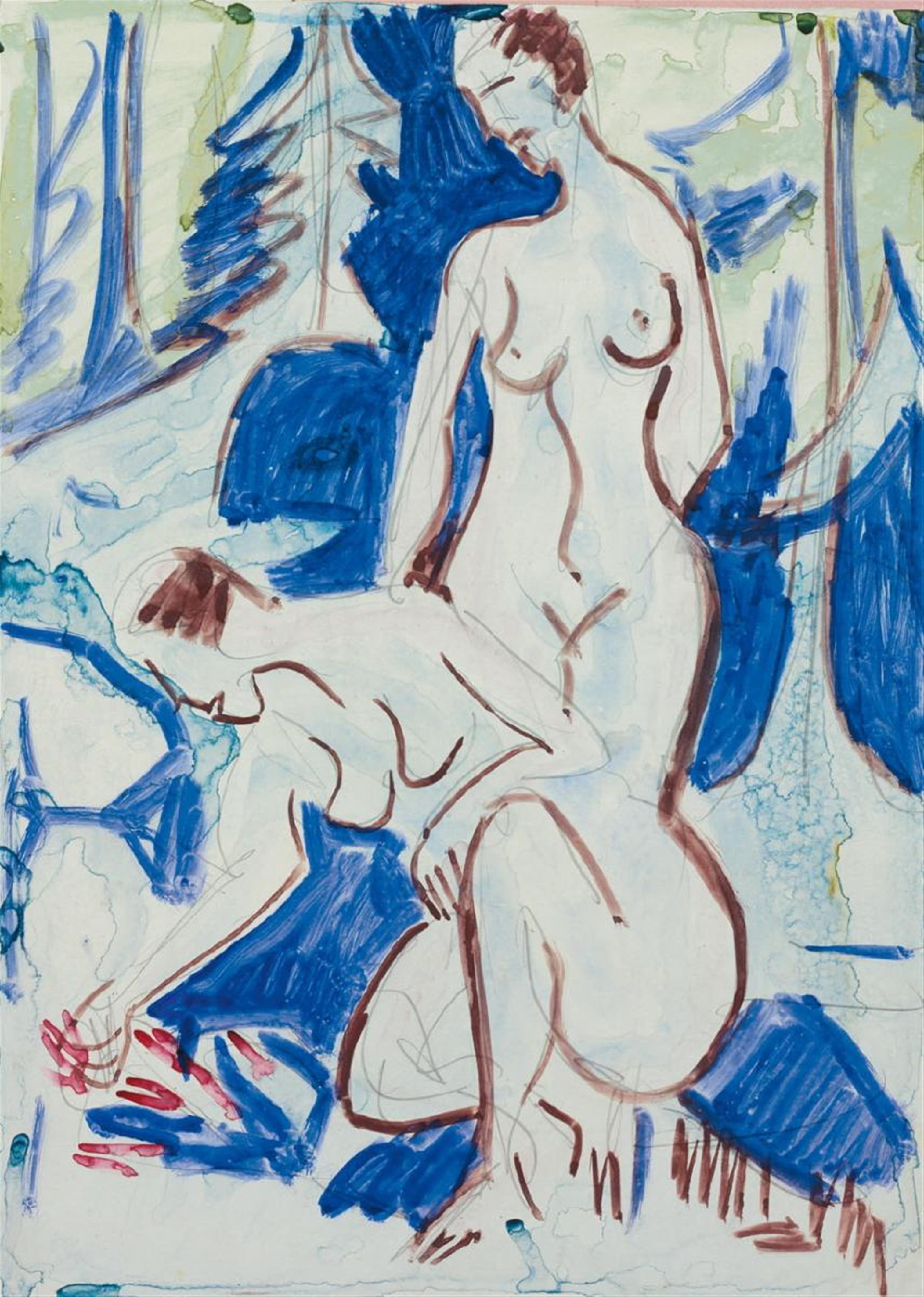 Ernst Ludwig Kirchner - Zwei Akte im Walde - image-1