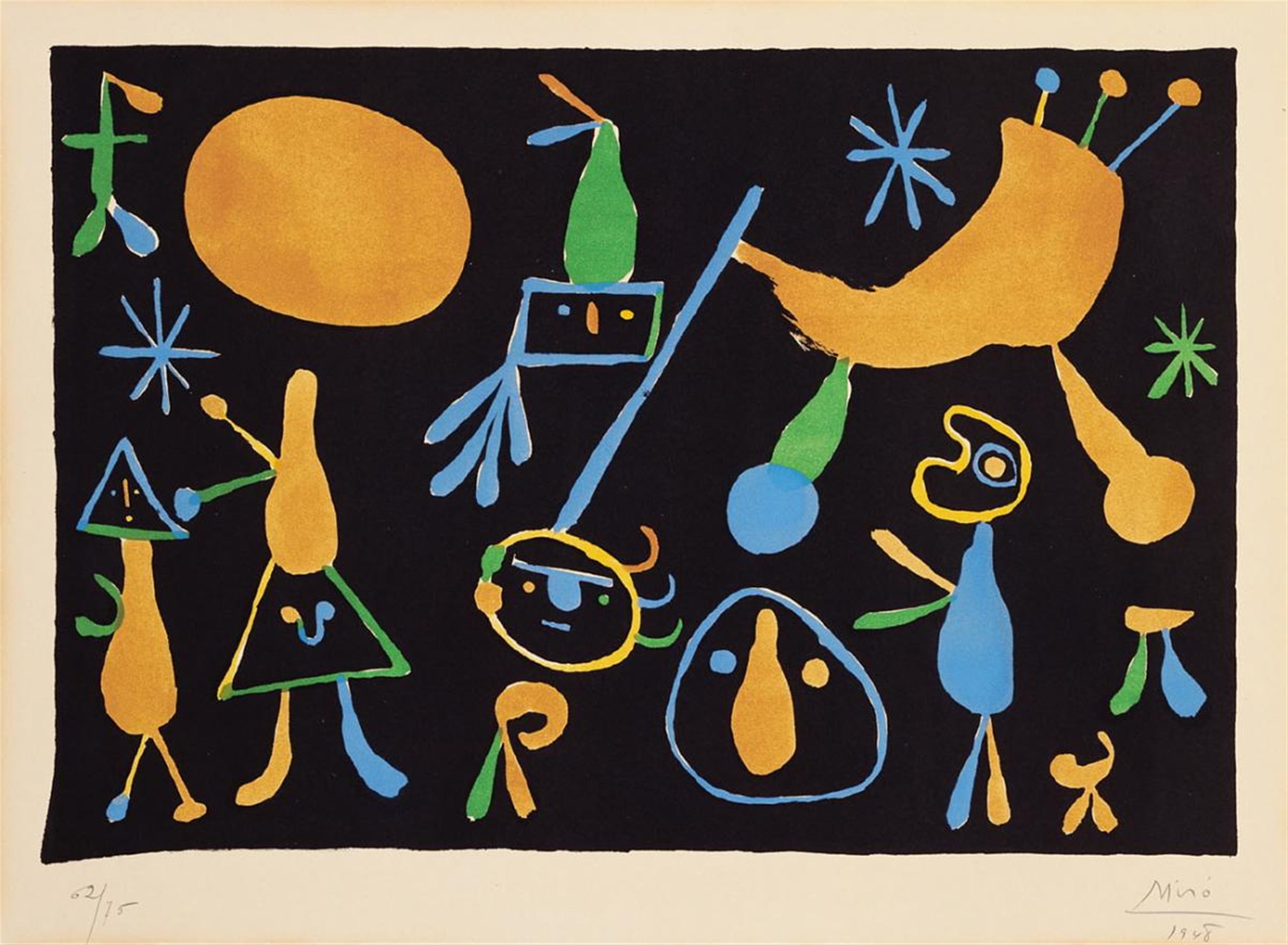 Joan Miró - People on a black background - image-1