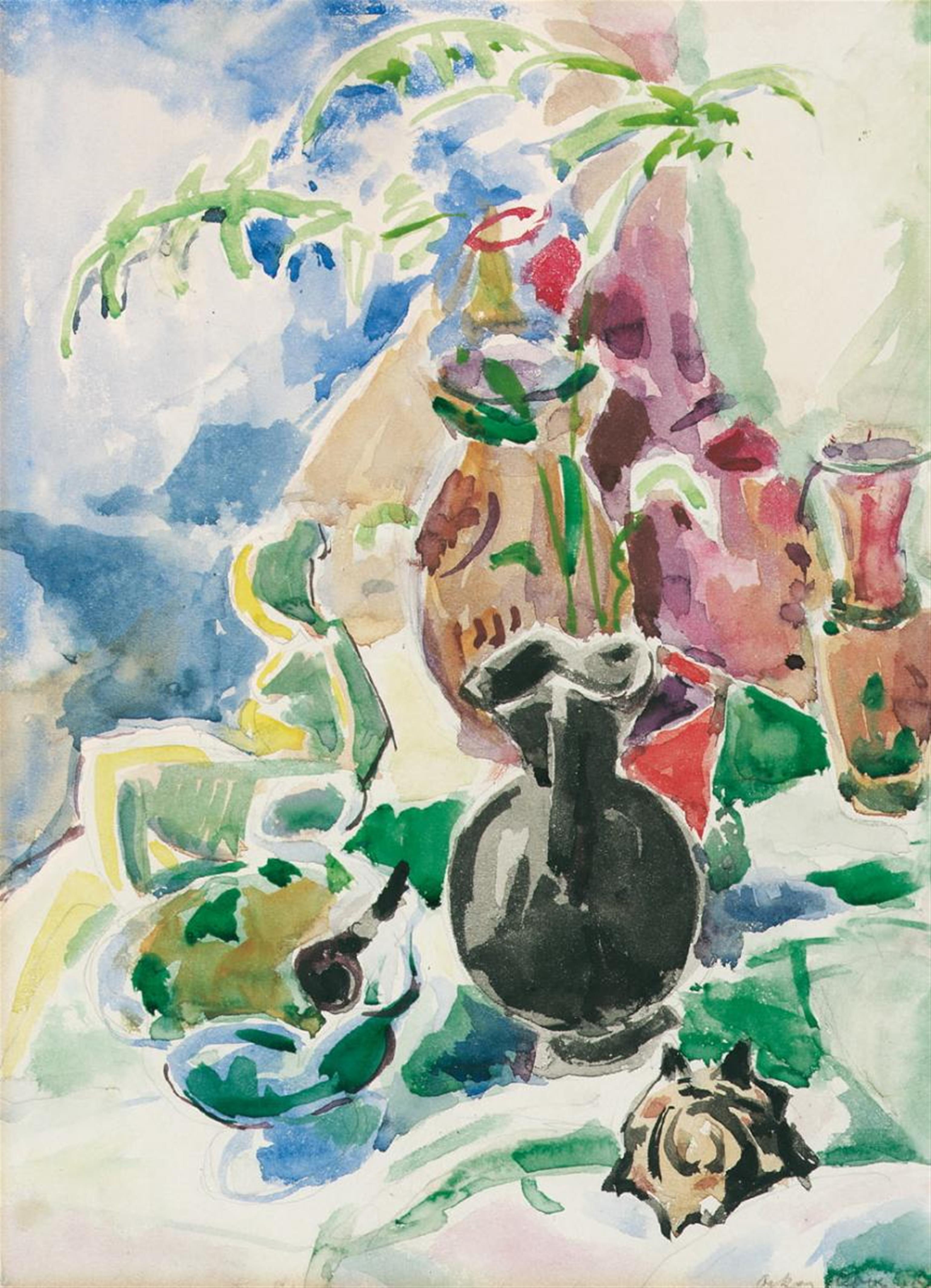 Oskar Moll - Stilleben mit Matisse-Plastik und Muschel - image-1
