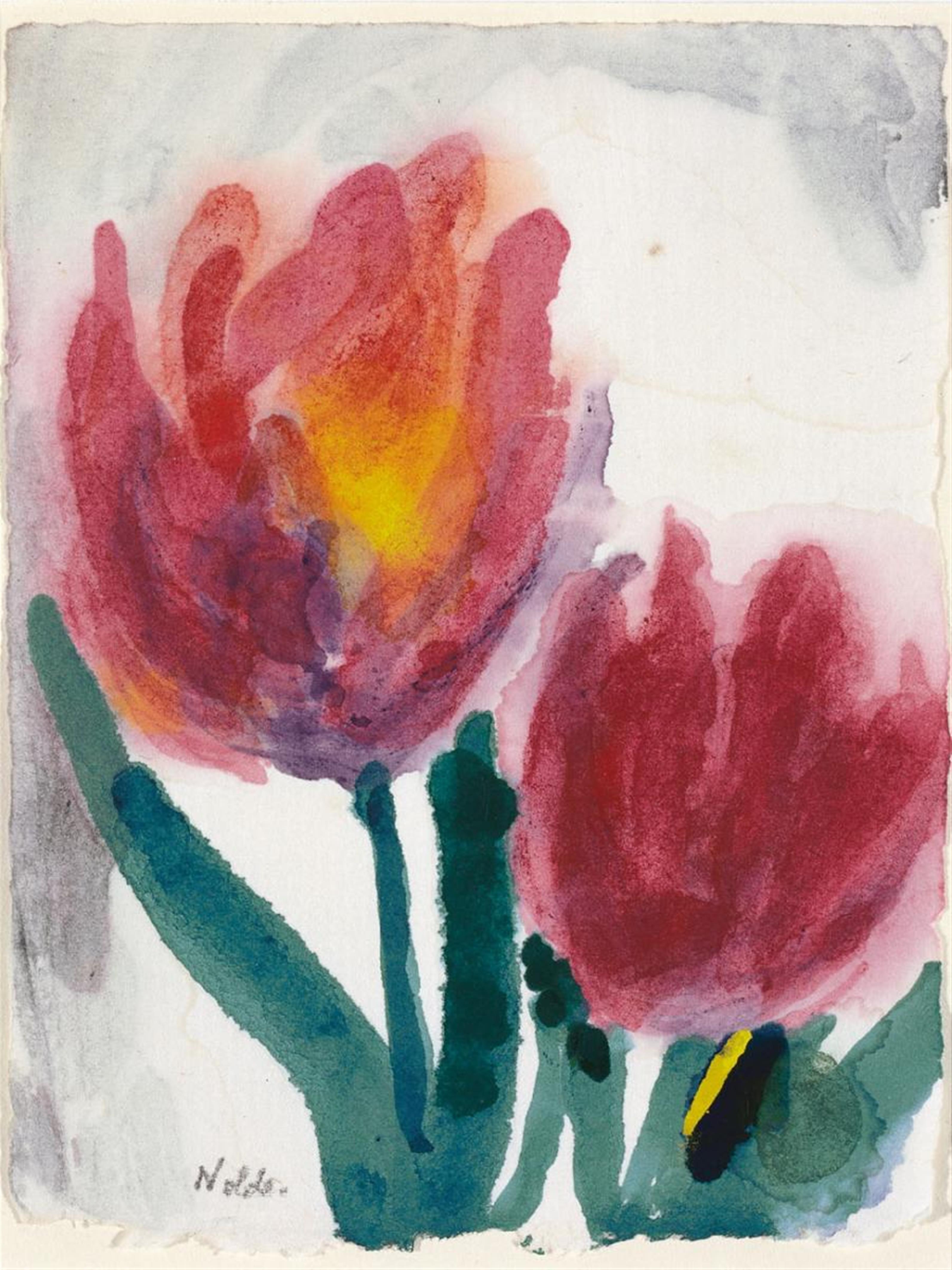Emil Nolde - Zwei rote Tulpen - image-1