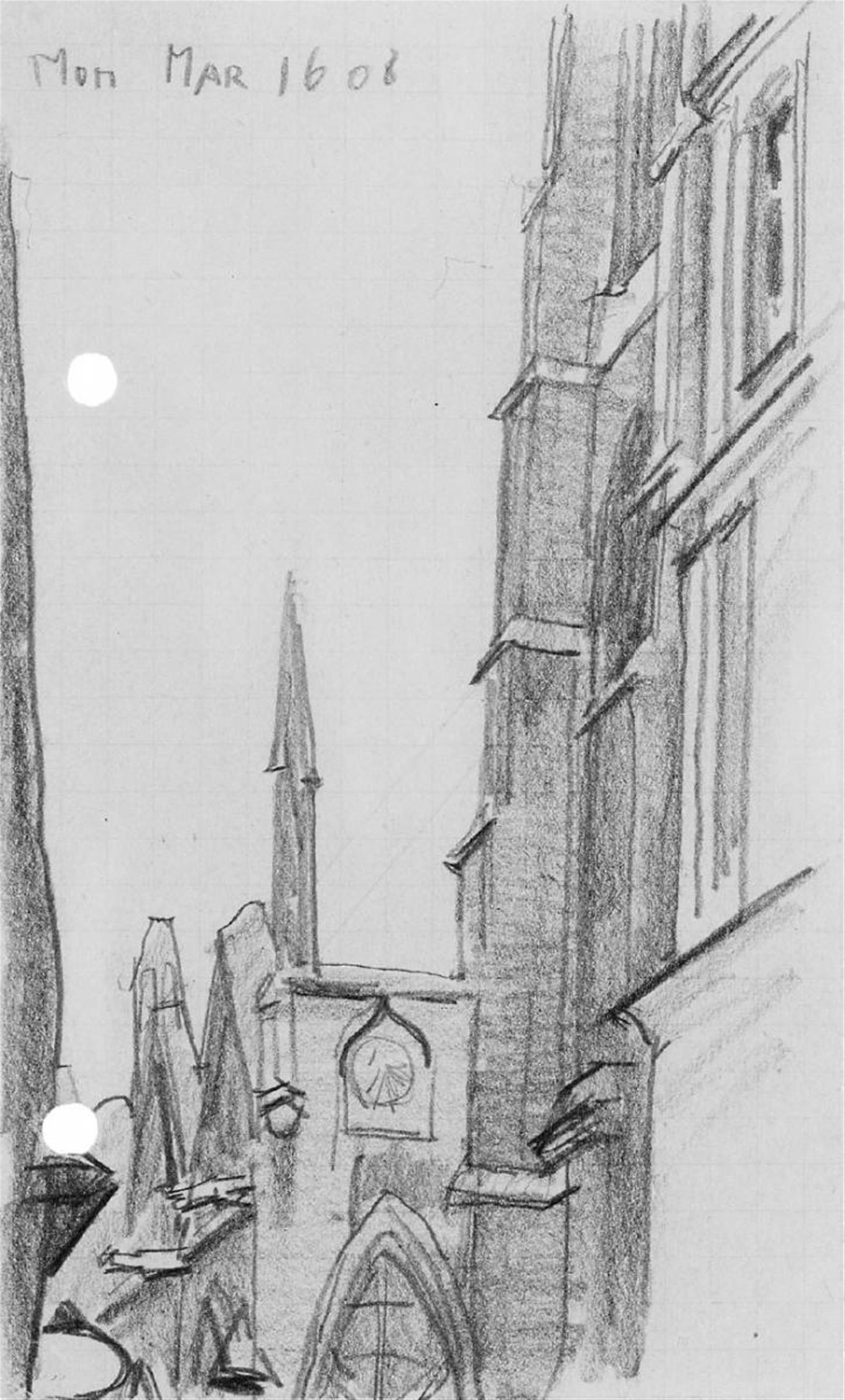 Lyonel Feininger - Detail einer Kirche in Paris - image-1