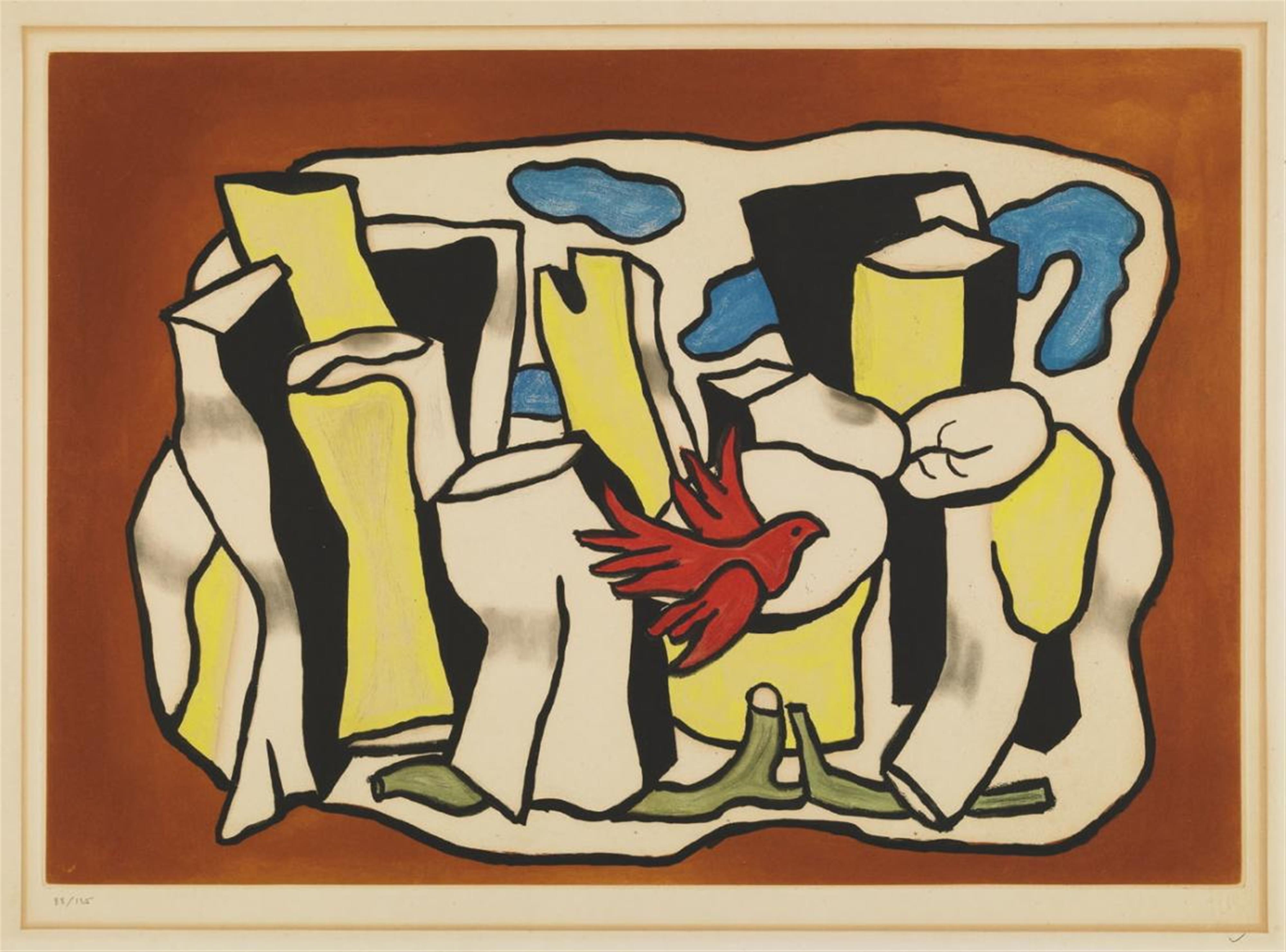 Nach Fernand Léger - L'oiseau rouge dans le bois - image-1