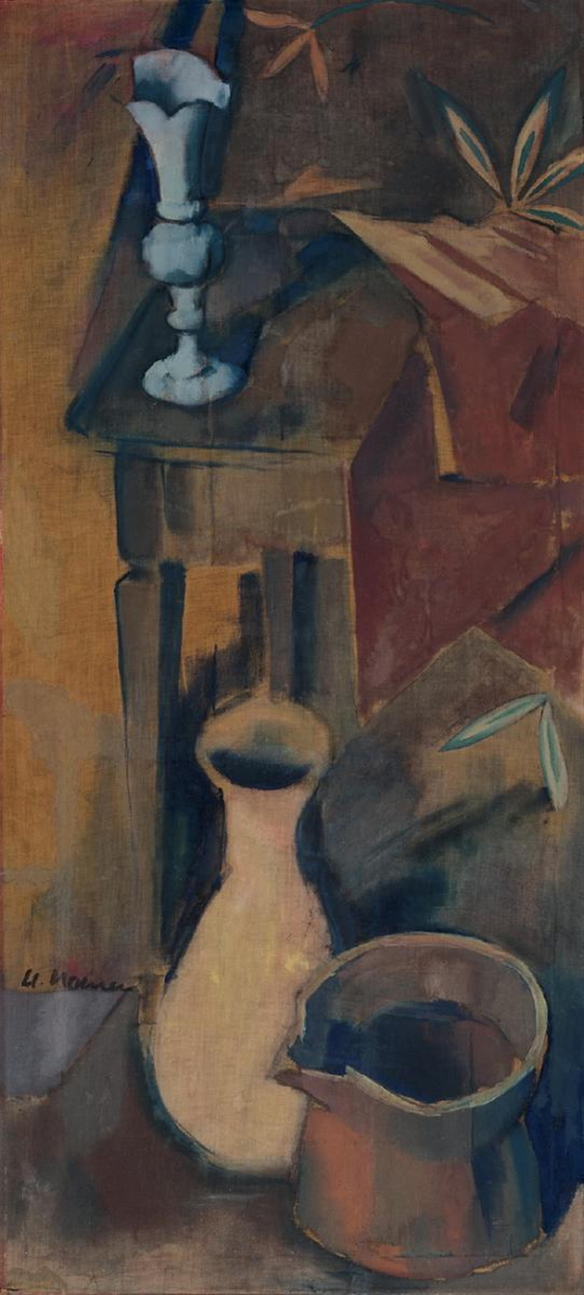 Heinrich Nauen - Stilleben mit Tisch, Vasen und Krug - image-1