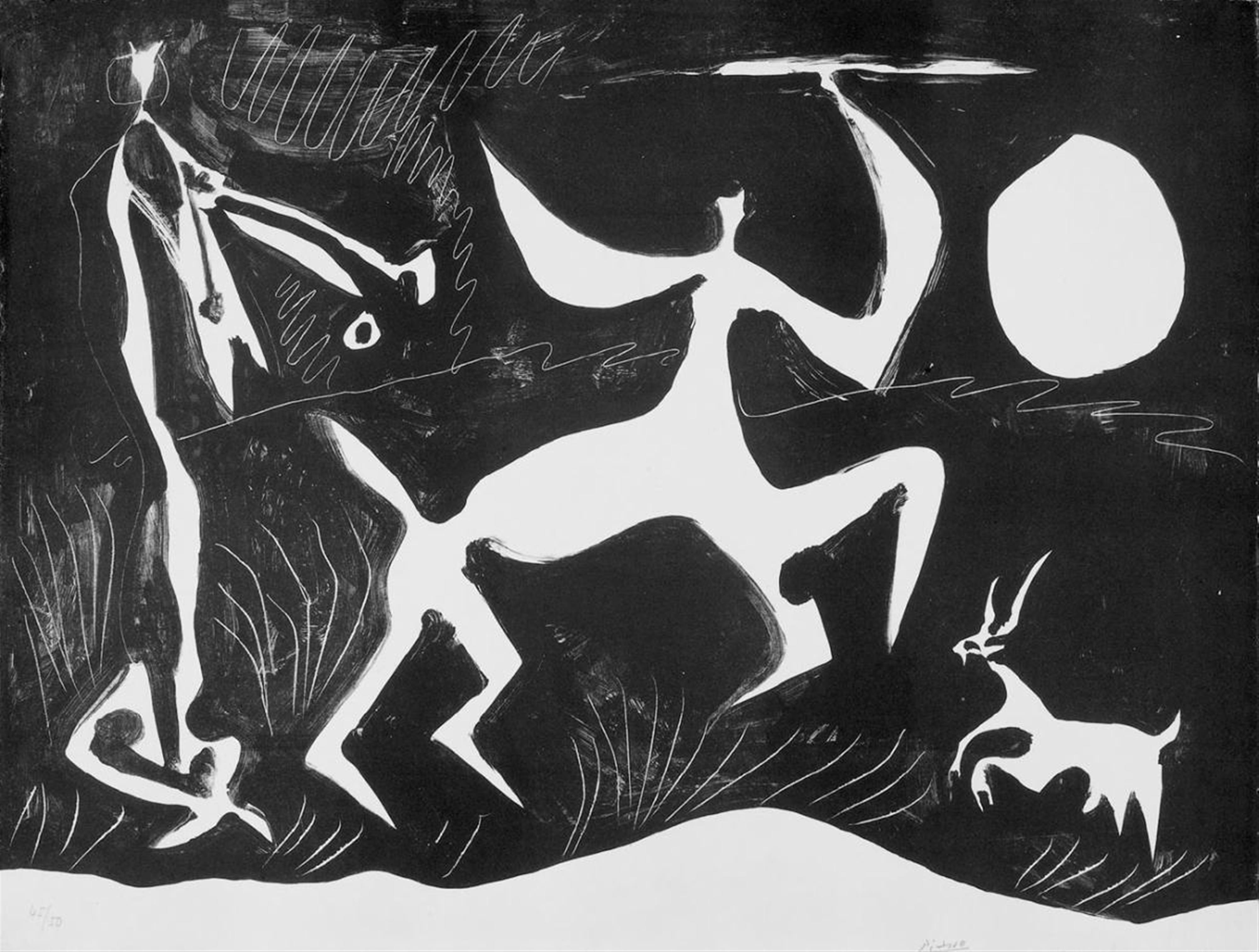 Pablo Picasso - Centaure dansant, fond noir - image-1