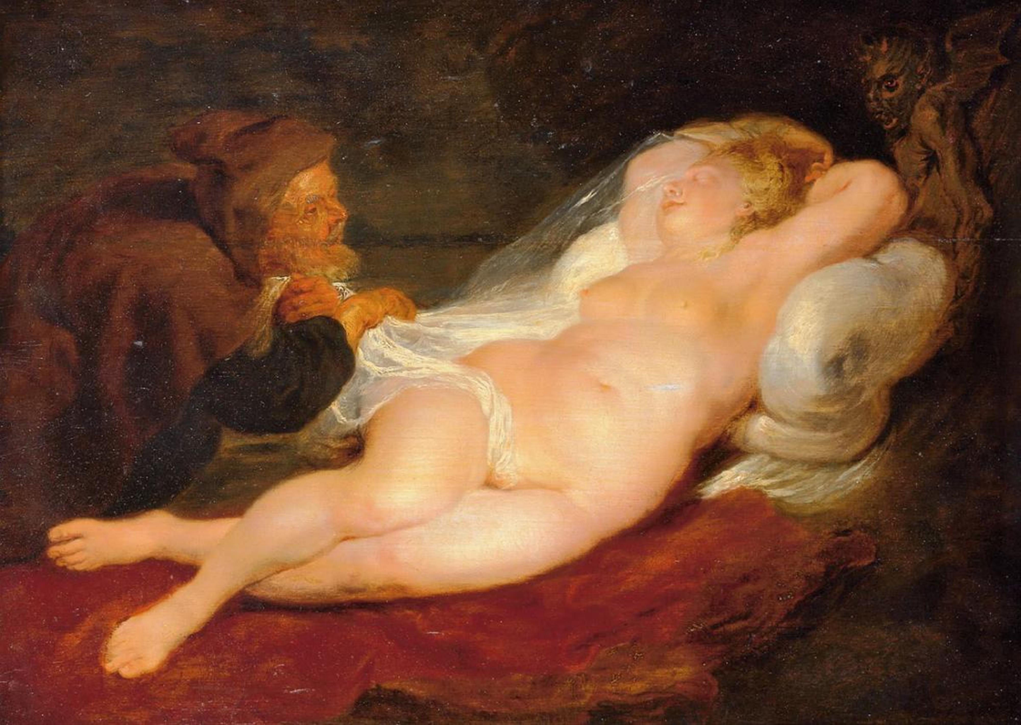 Peter Paul Rubens, Werkstatt - DIE SCHLAFENDE ANGELICA UND DER EREMIT (nach Ariosts "Orlando Furioso"). - image-1