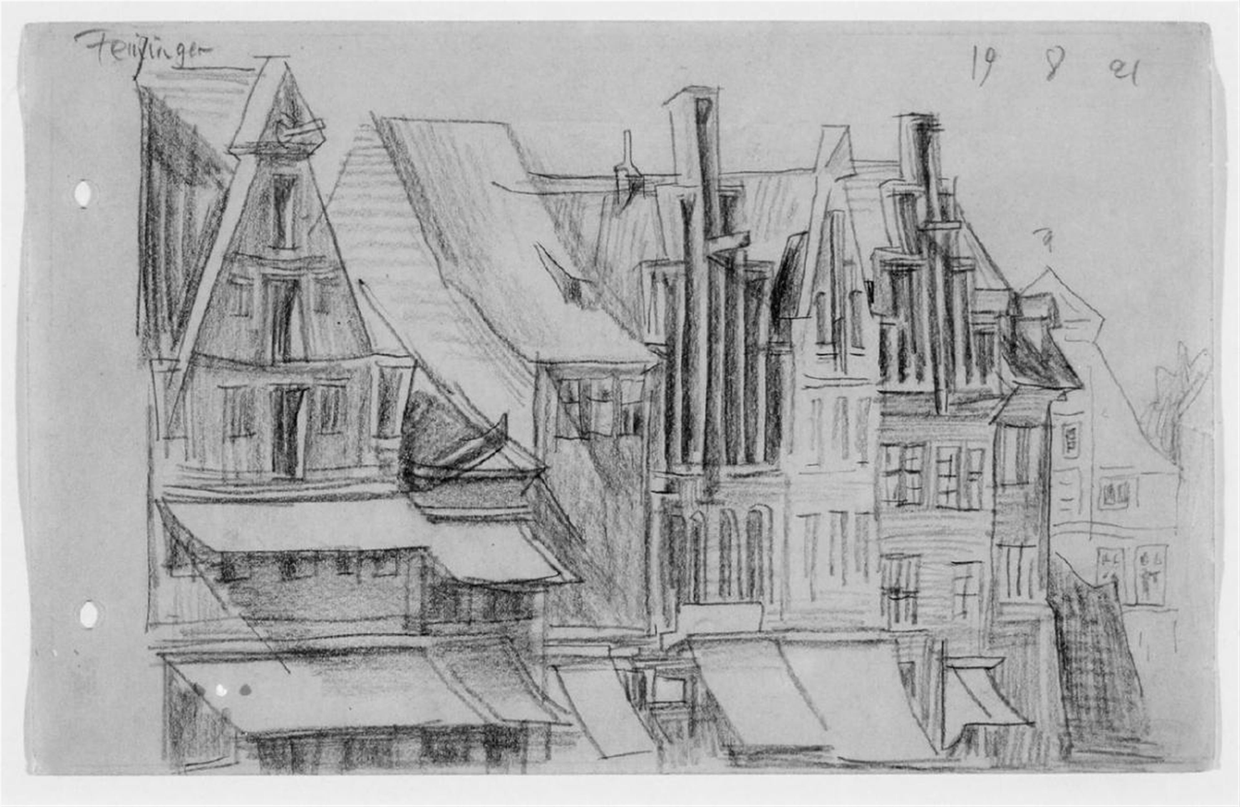 Lyonel Feininger - Houses on "Am Sande", Lüneburg - image-1