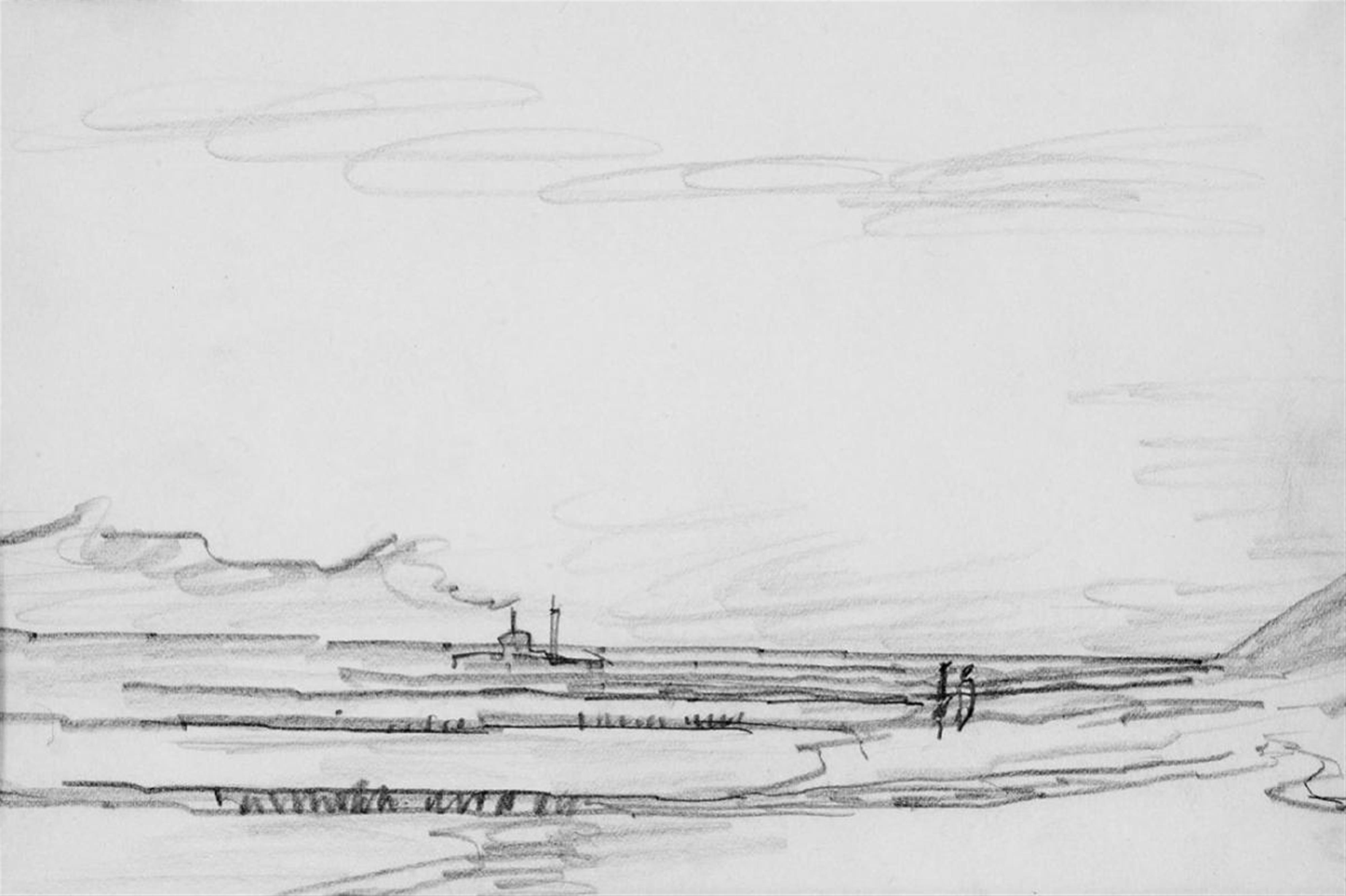 Lyonel Feininger - Küstenlandschaft mit Dampfer - image-1