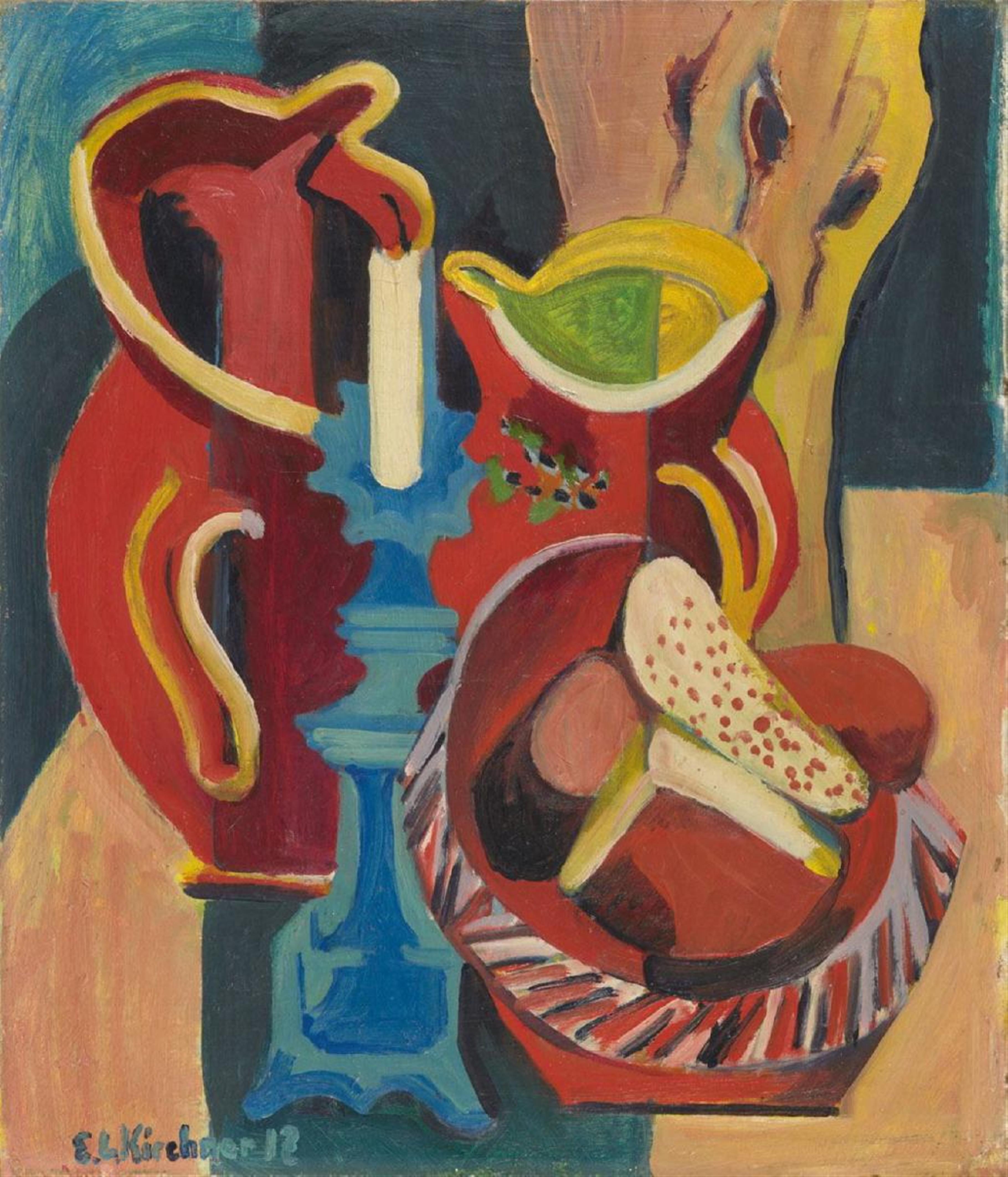 Ernst Ludwig Kirchner - Stilleben mit Krügen und Kerzen - image-1