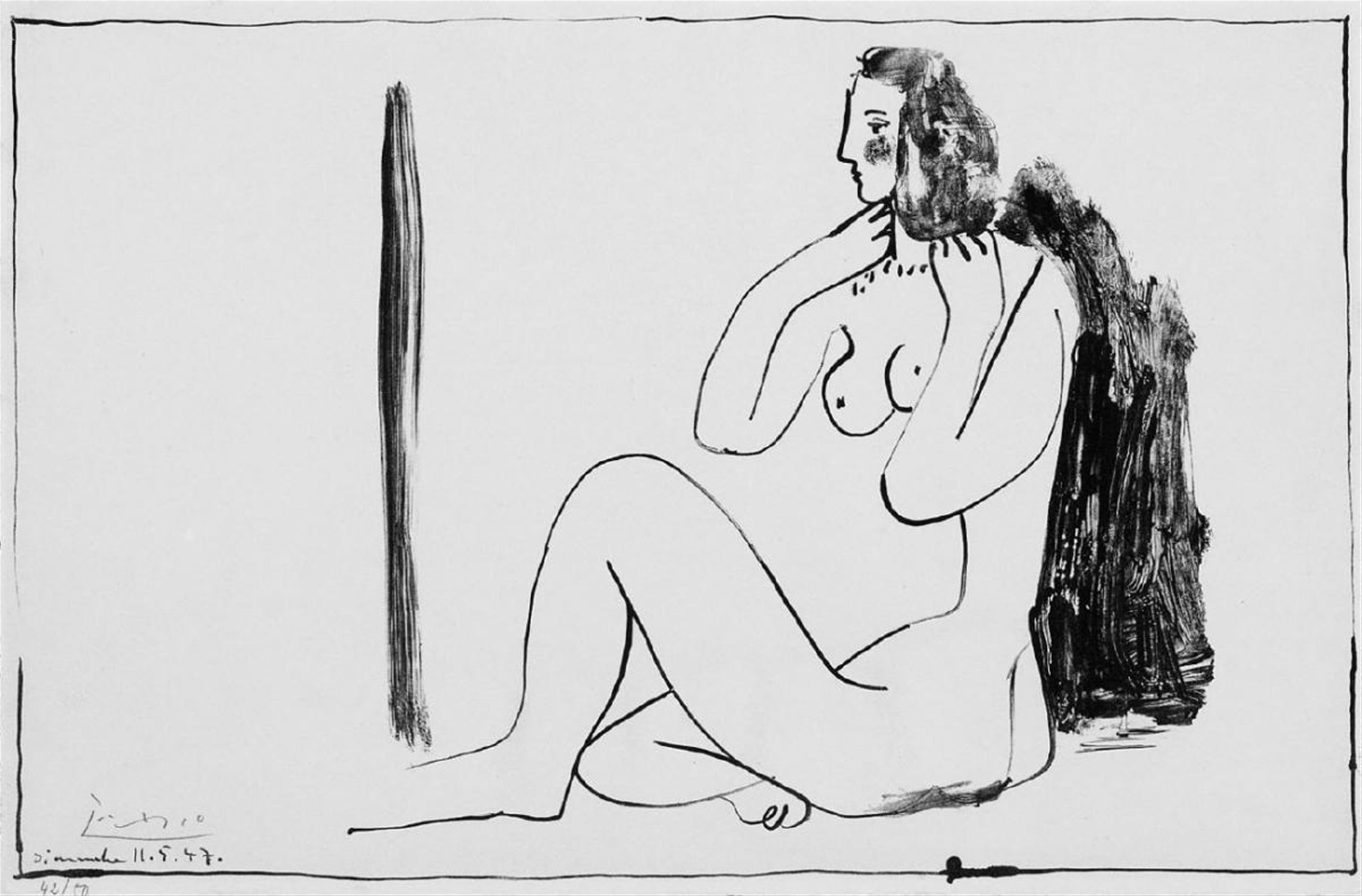 Pablo Picasso - Petite Nu assis au Miroir - image-1
