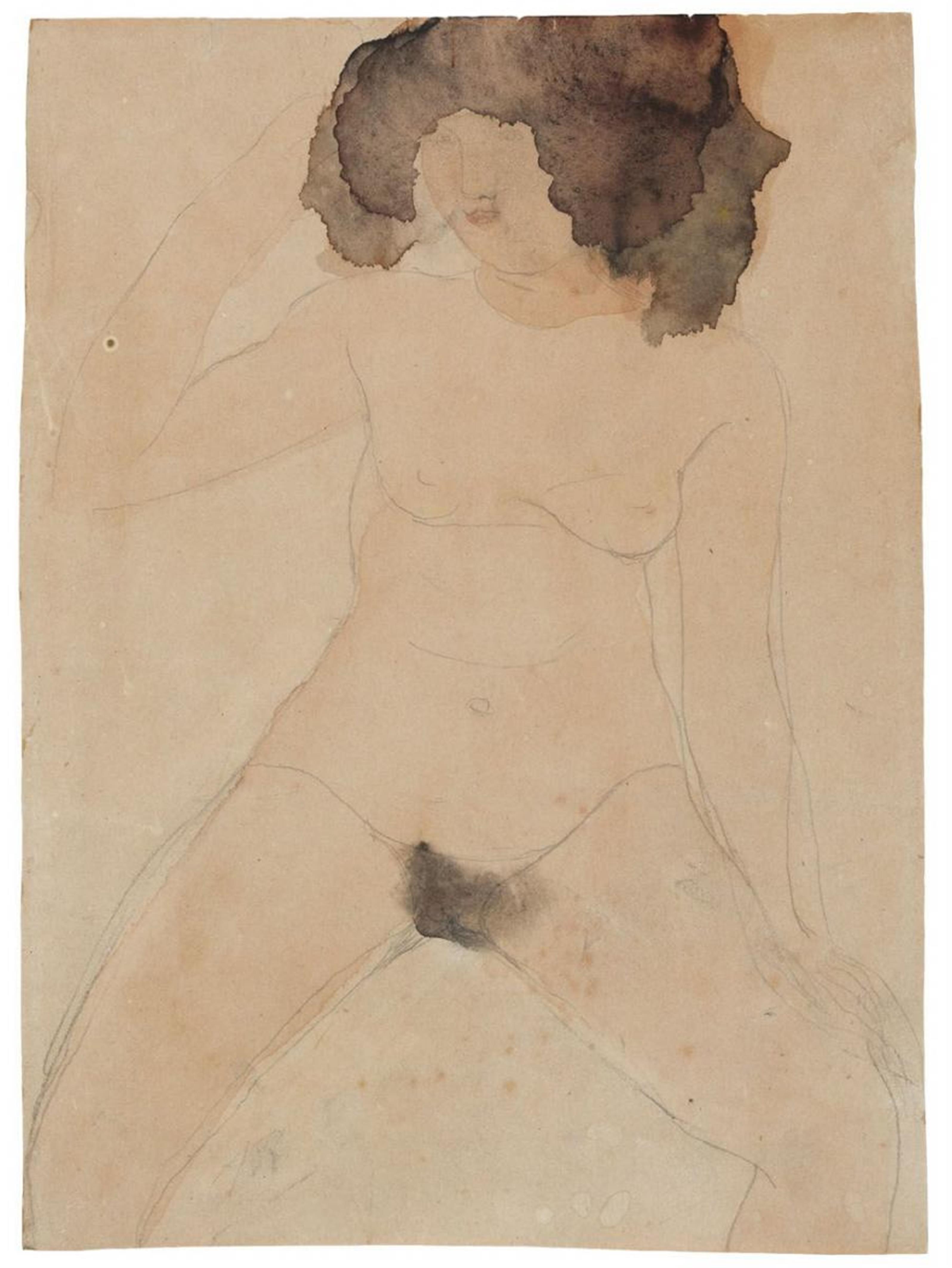 Auguste Rodin - Nu Féminin assis avec chevelure brune - image-2