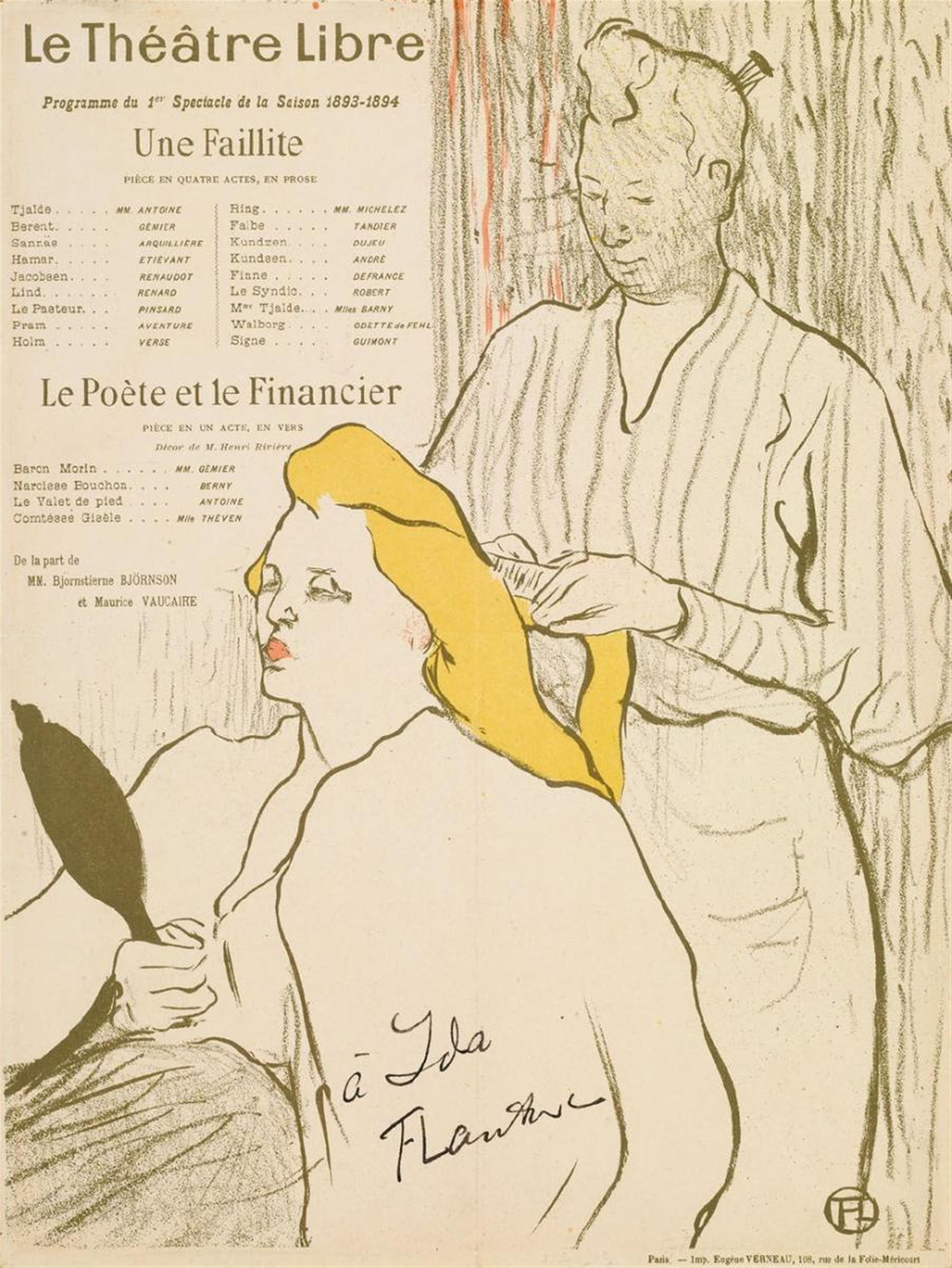 Henri de Toulouse-Lautrec - La Coiffure - Programmme du Théâtre Libre - image-1