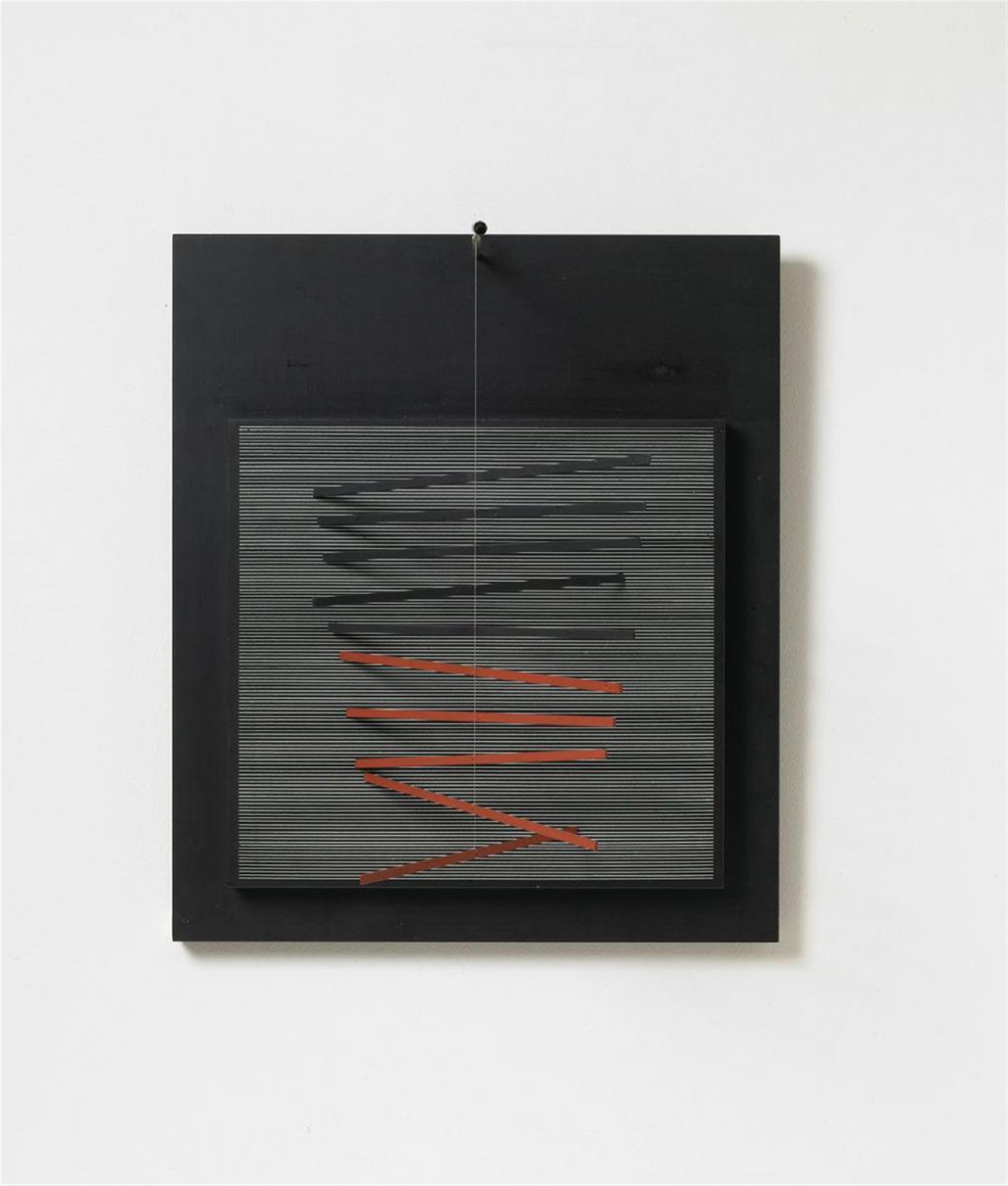 Jesus Rafael Soto - Petit Vibration brique et noir - image-1
