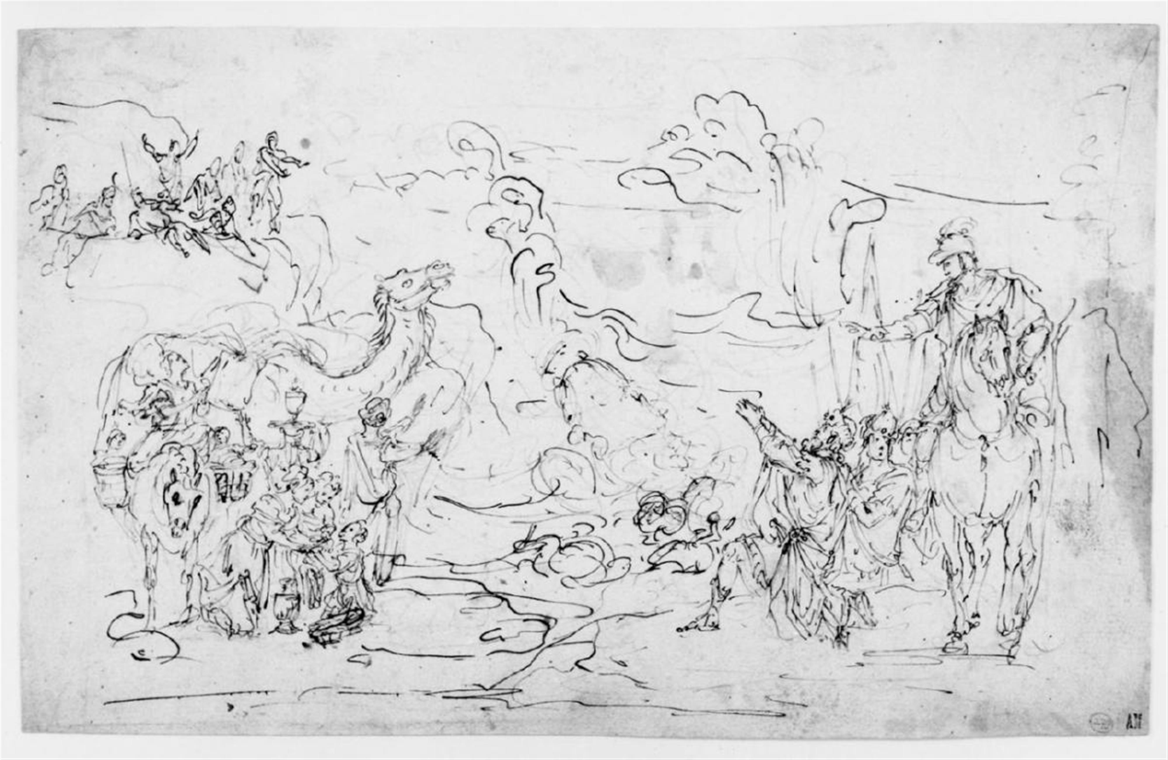 Pietro Testa, gen. Il Lucchesino, in der Art - MOSES DIE FLUTEN DES ROTEN MEERES TEILEND. - image-1