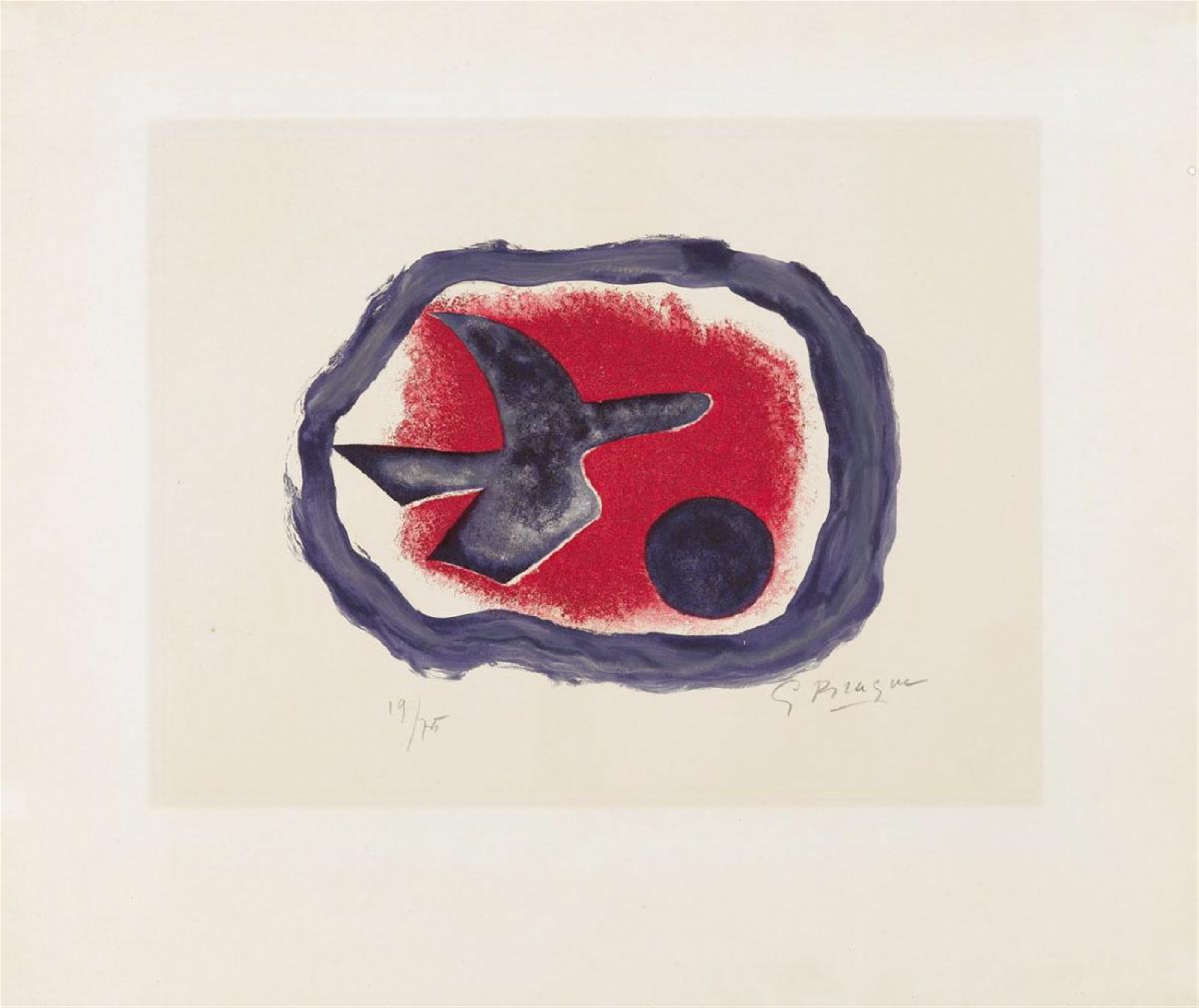 Georges Braque - Oiseau sur fond carmin (Oiseau XIV) - image-1