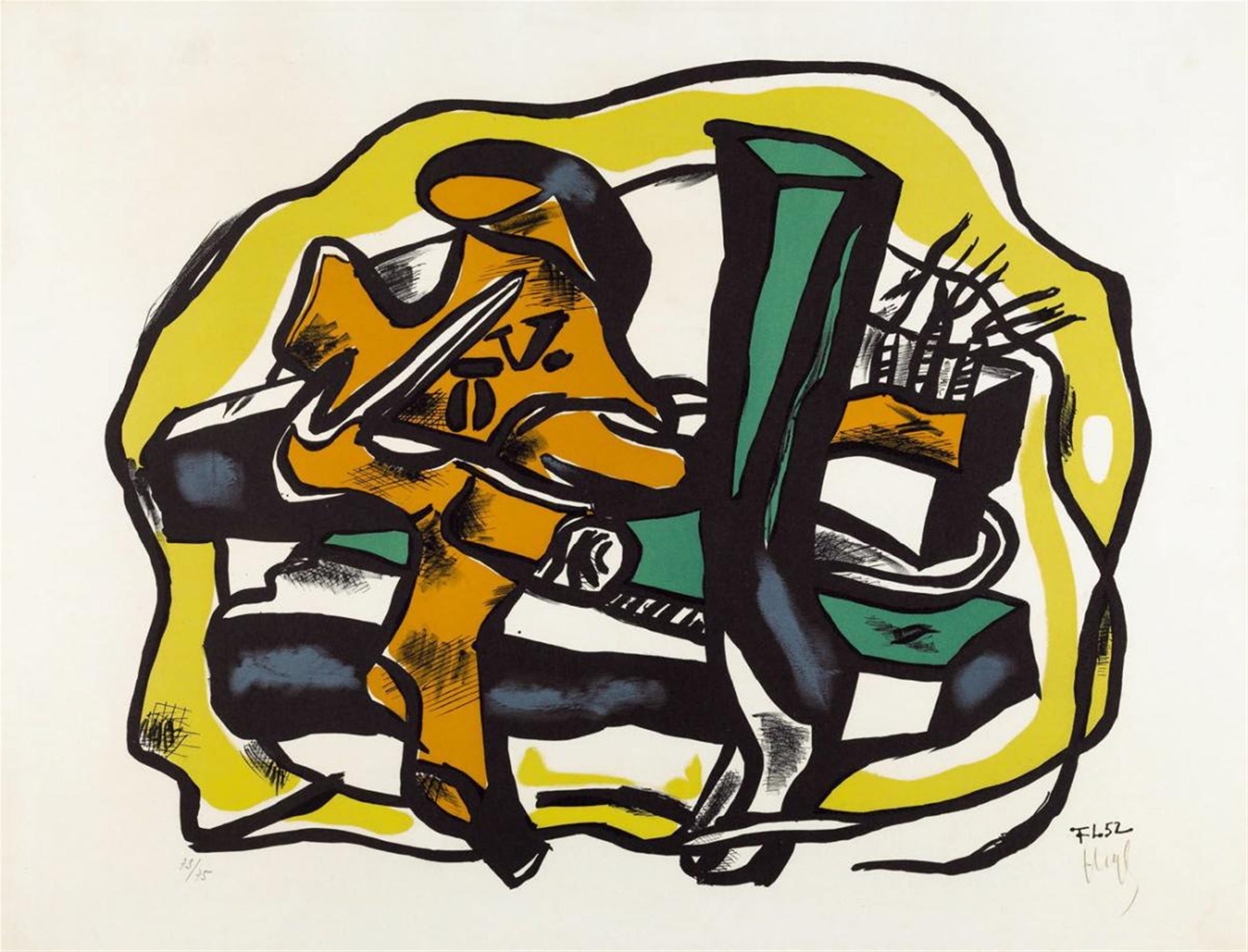 Fernand Léger - Composition sur fond jaune - image-1