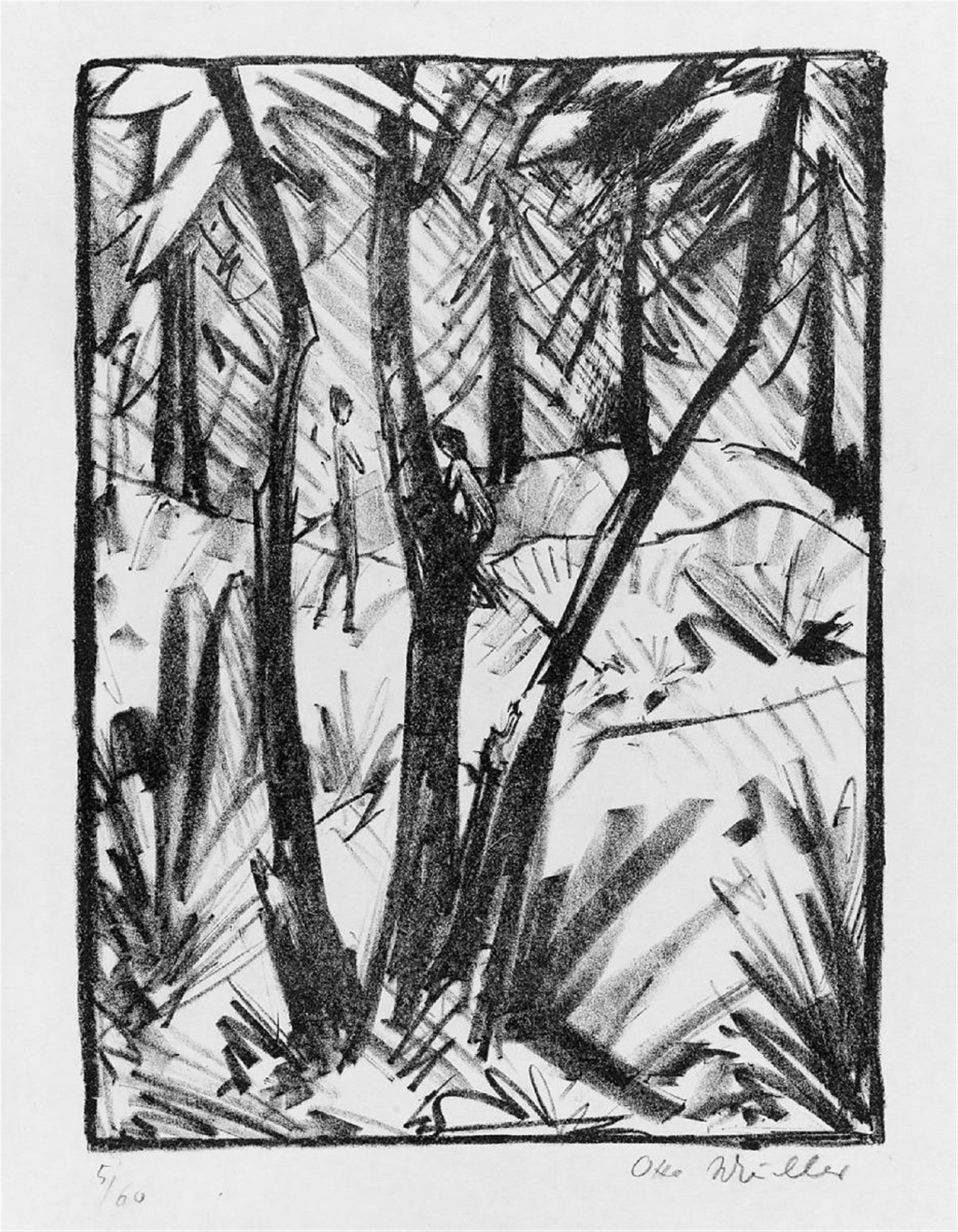 Otto Mueller - Waldlandschaft mit kleinen Figuren (2) - image-3