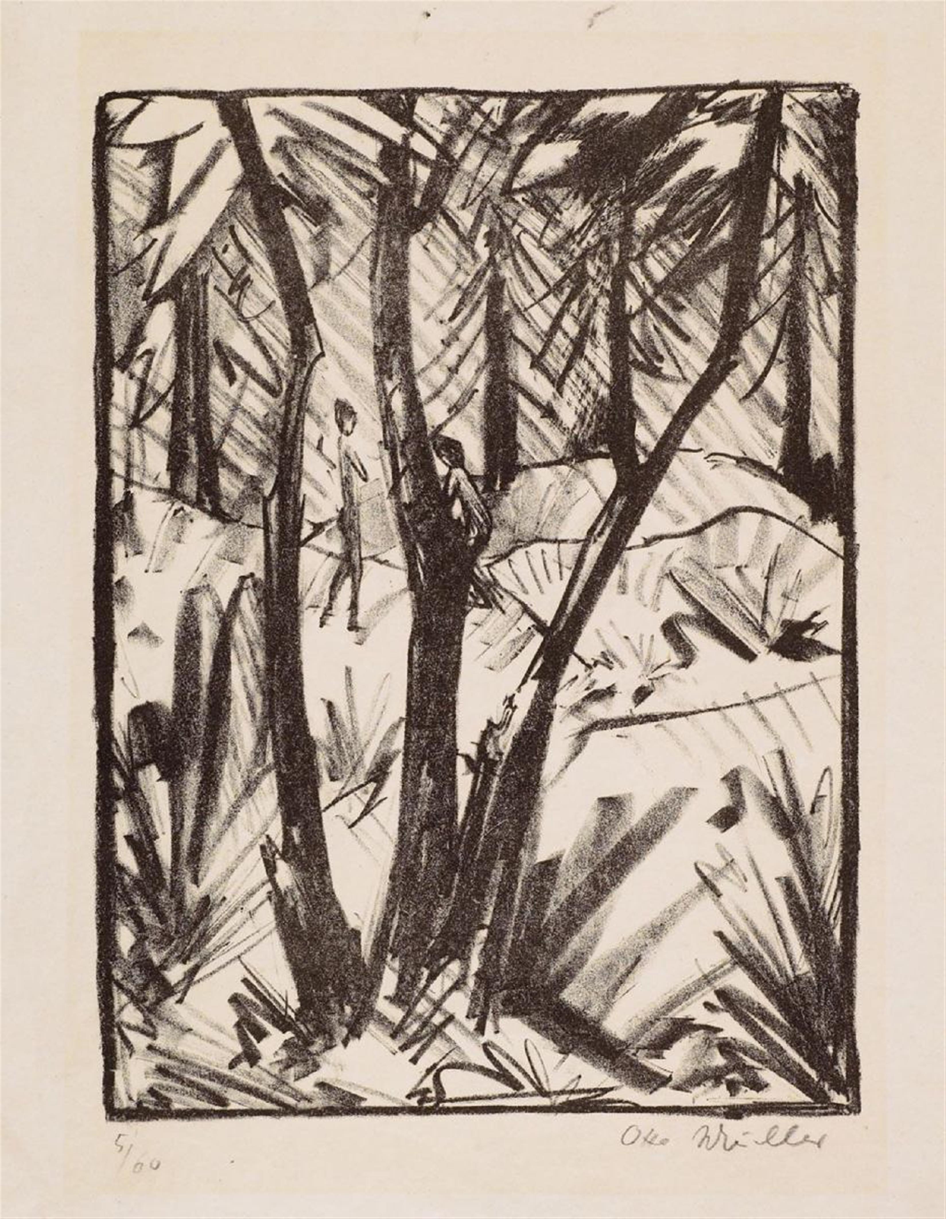 Otto Mueller - Waldlandschaft mit kleinen Figuren (2) - image-4