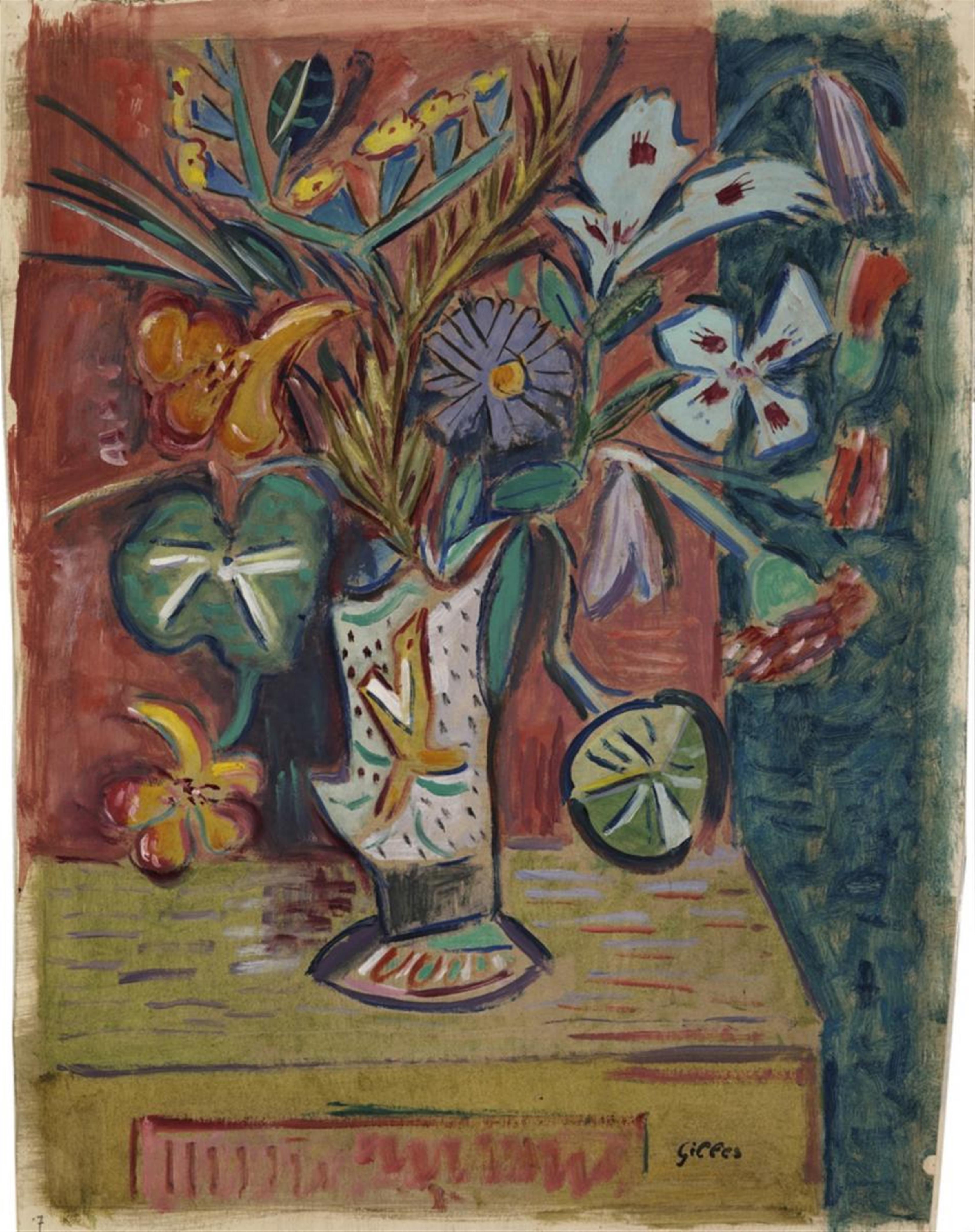 Werner Gilles - Blumenstrauß in einer schlanken Vase - image-1