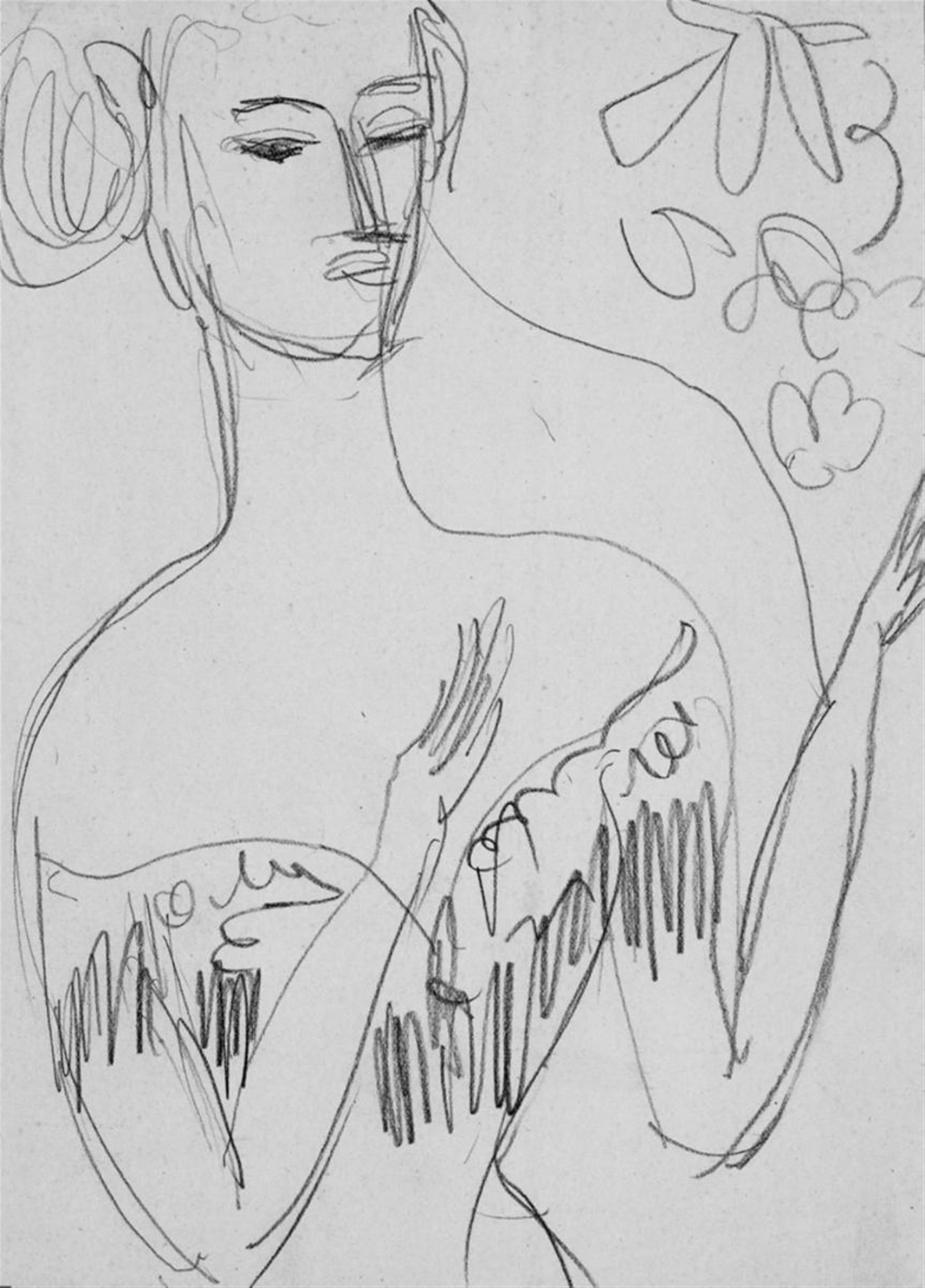 Ernst Ludwig Kirchner - Junge Frau in dekolletiertem Abendkleid - image-1
