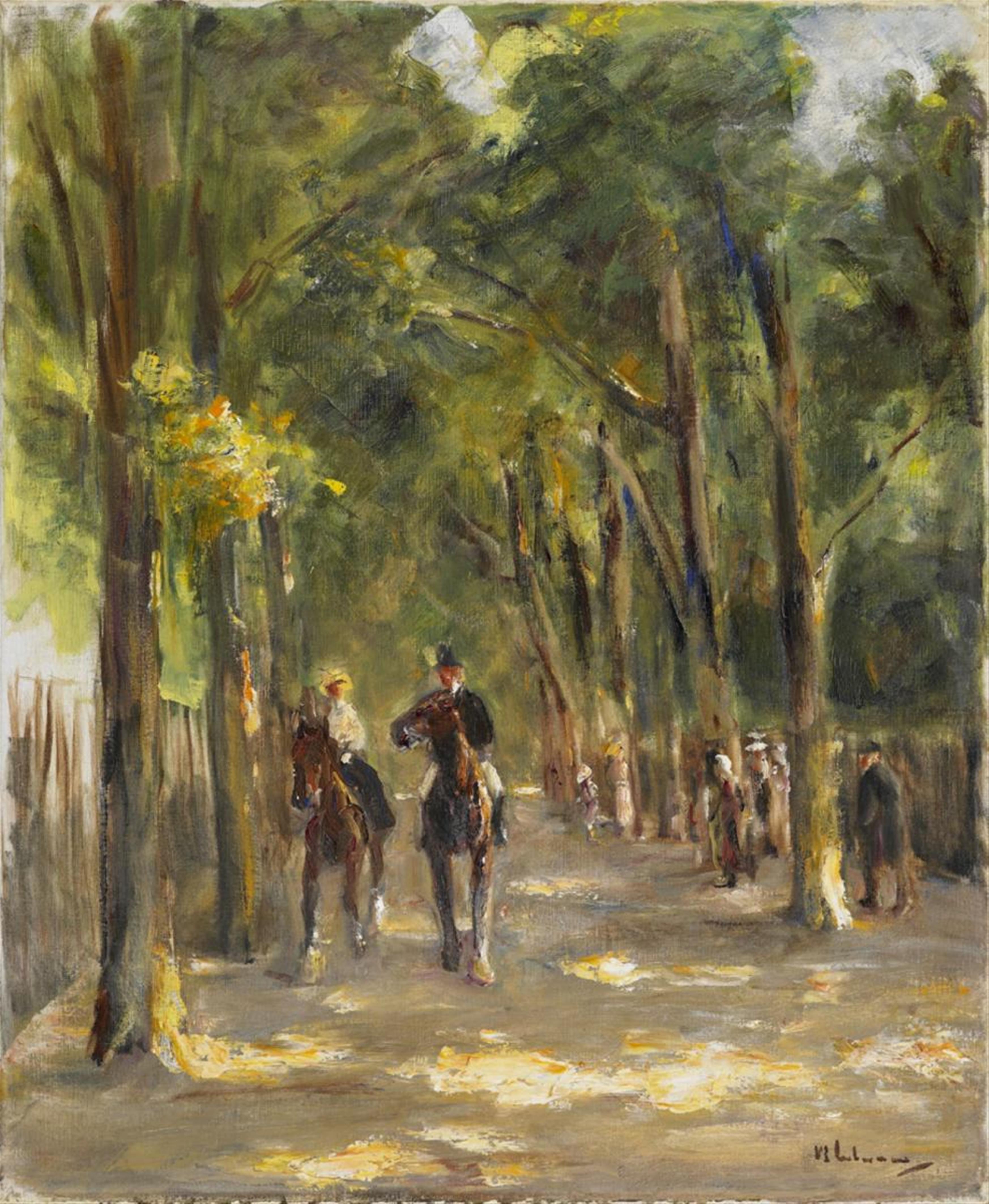 Max Liebermann - Allee mit zwei Reitern, rechts Passanten - image-1