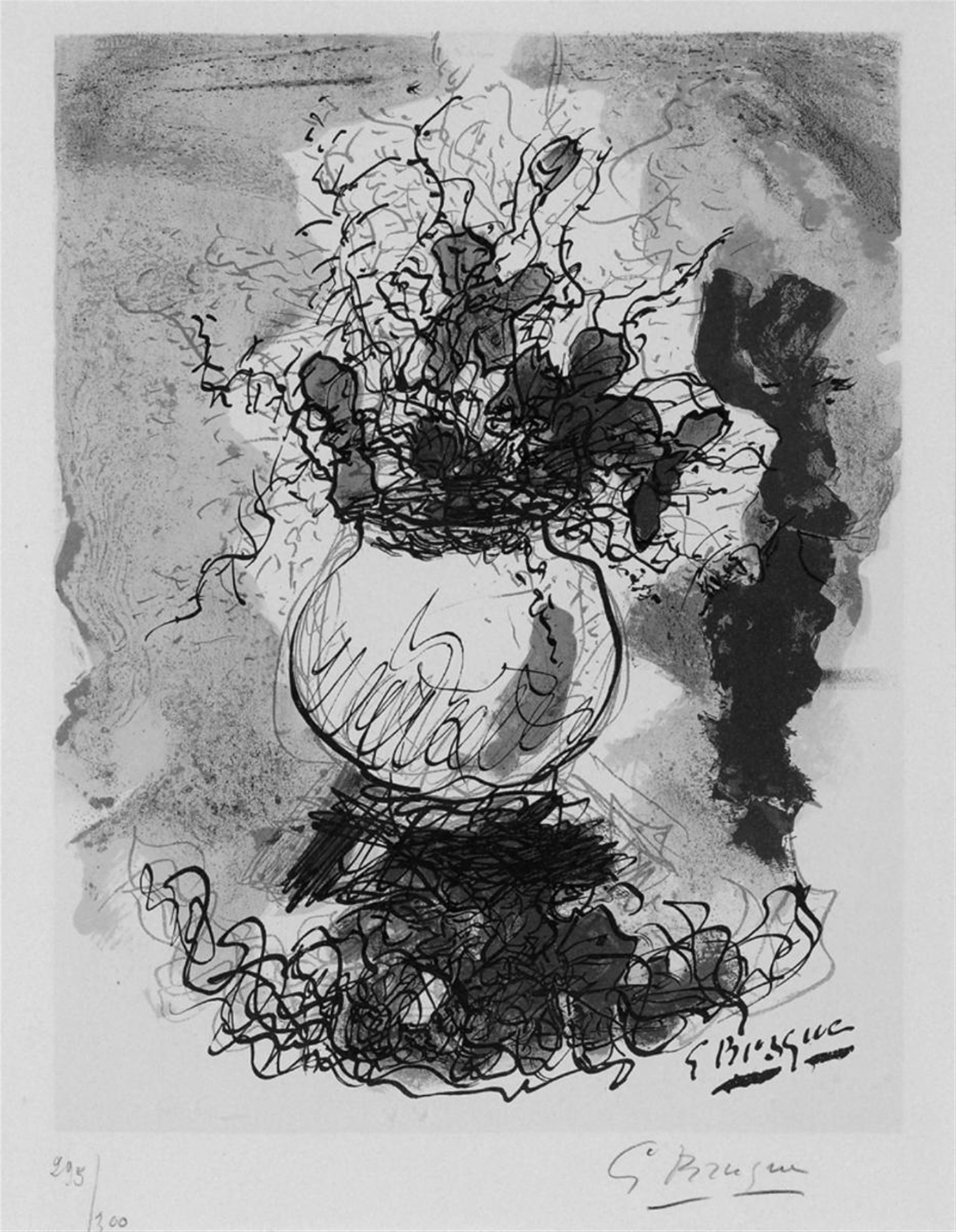 Nach Georges Braque - Bouquet, Fleurs à l'aquarelle. - image-1