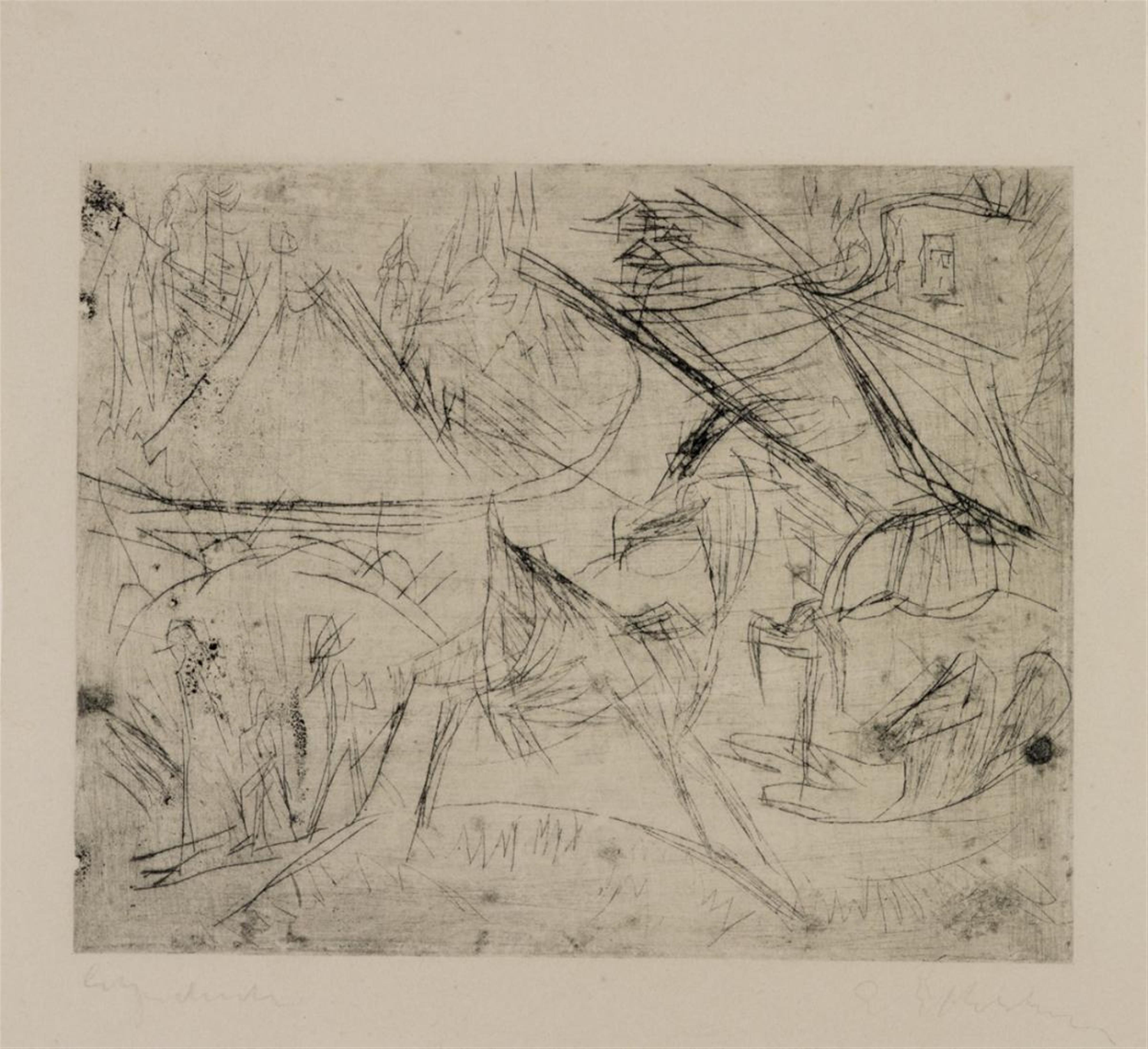 Ernst Ludwig Kirchner - Ziegen in Landschaft (unvollendet) - image-1