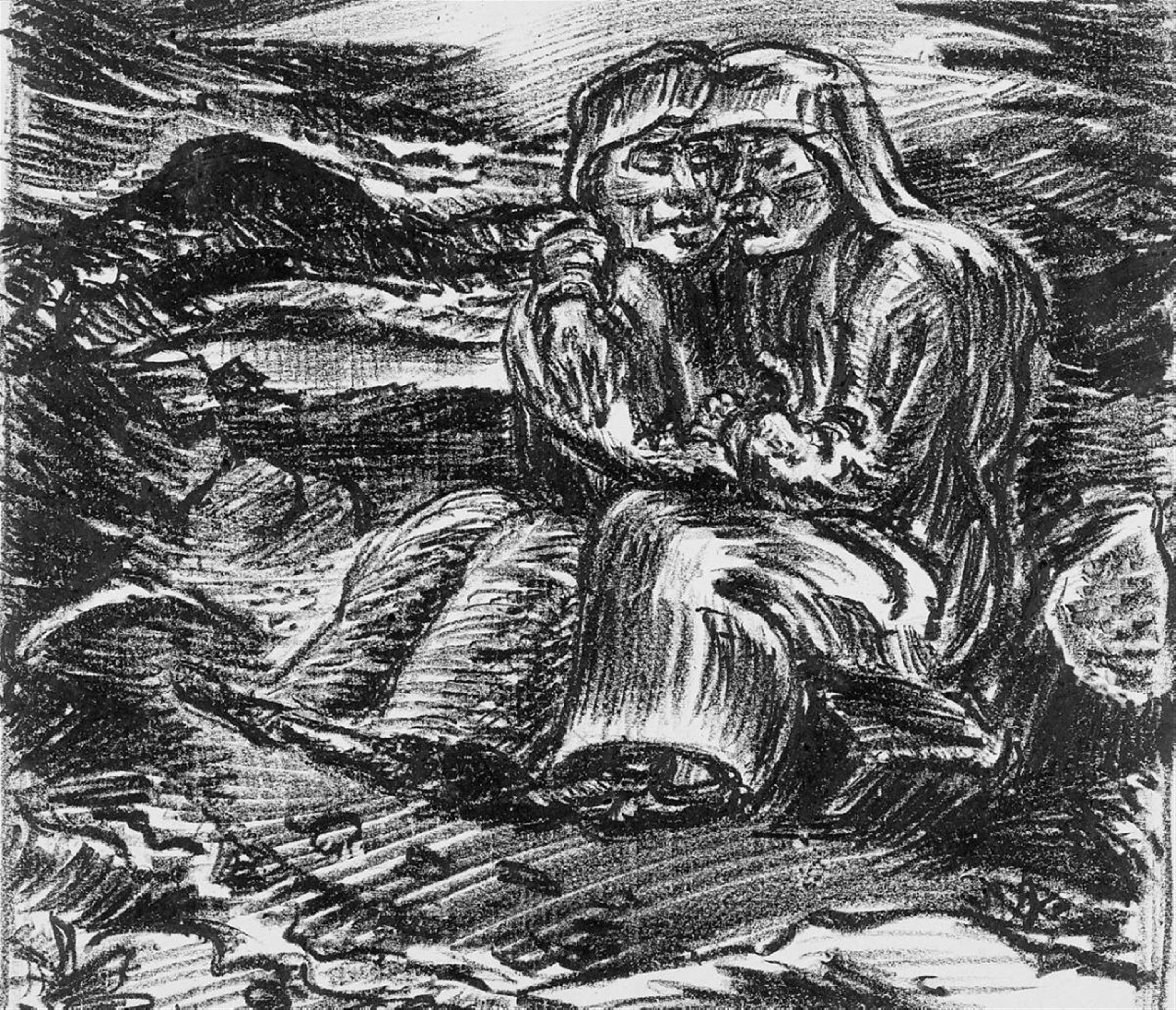 Ludwig Meidner - Zwei sitzende Frauen - image-1