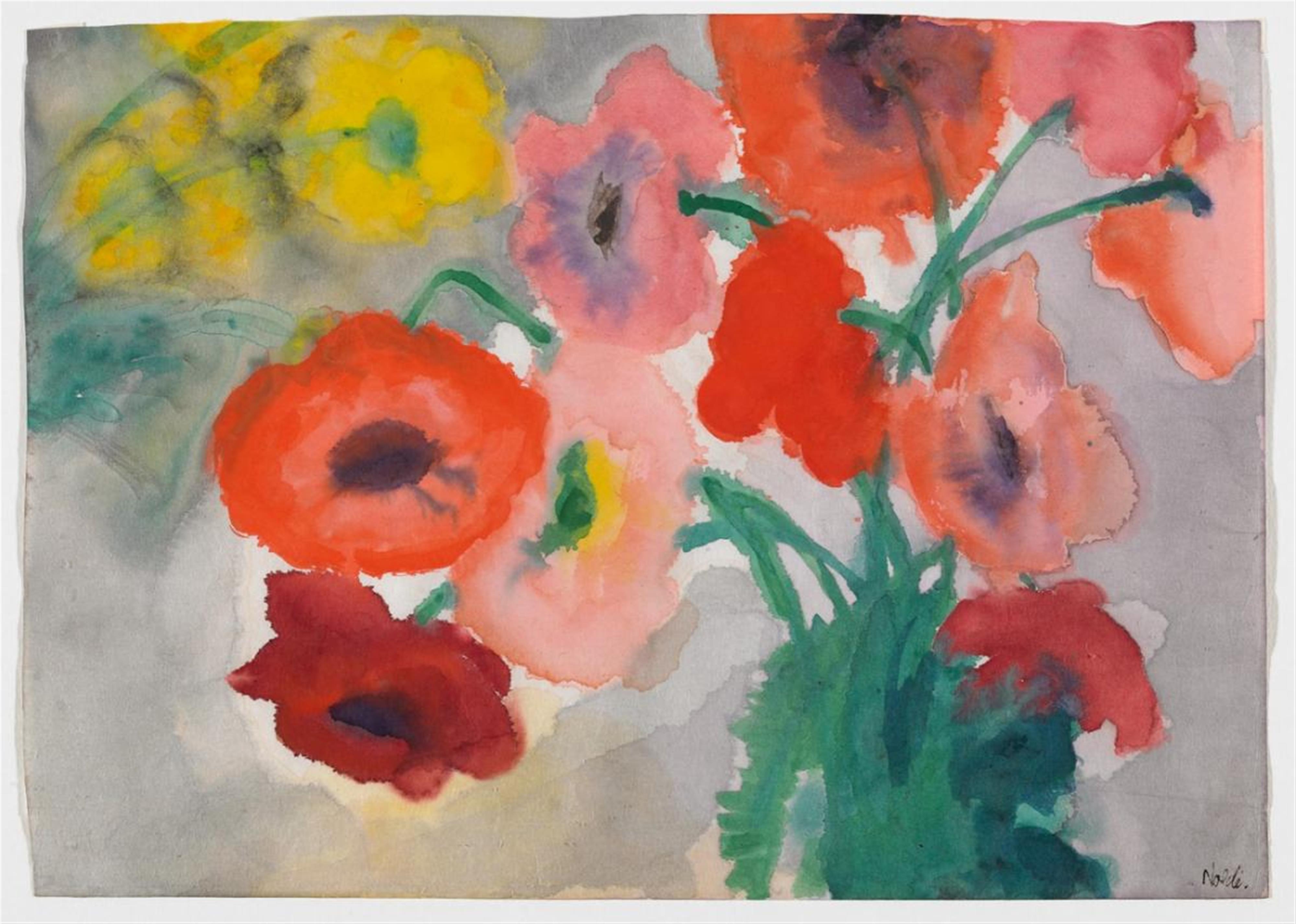 Emil Nolde - Blumenstilleben mit roten und gelben Blüten - image-1