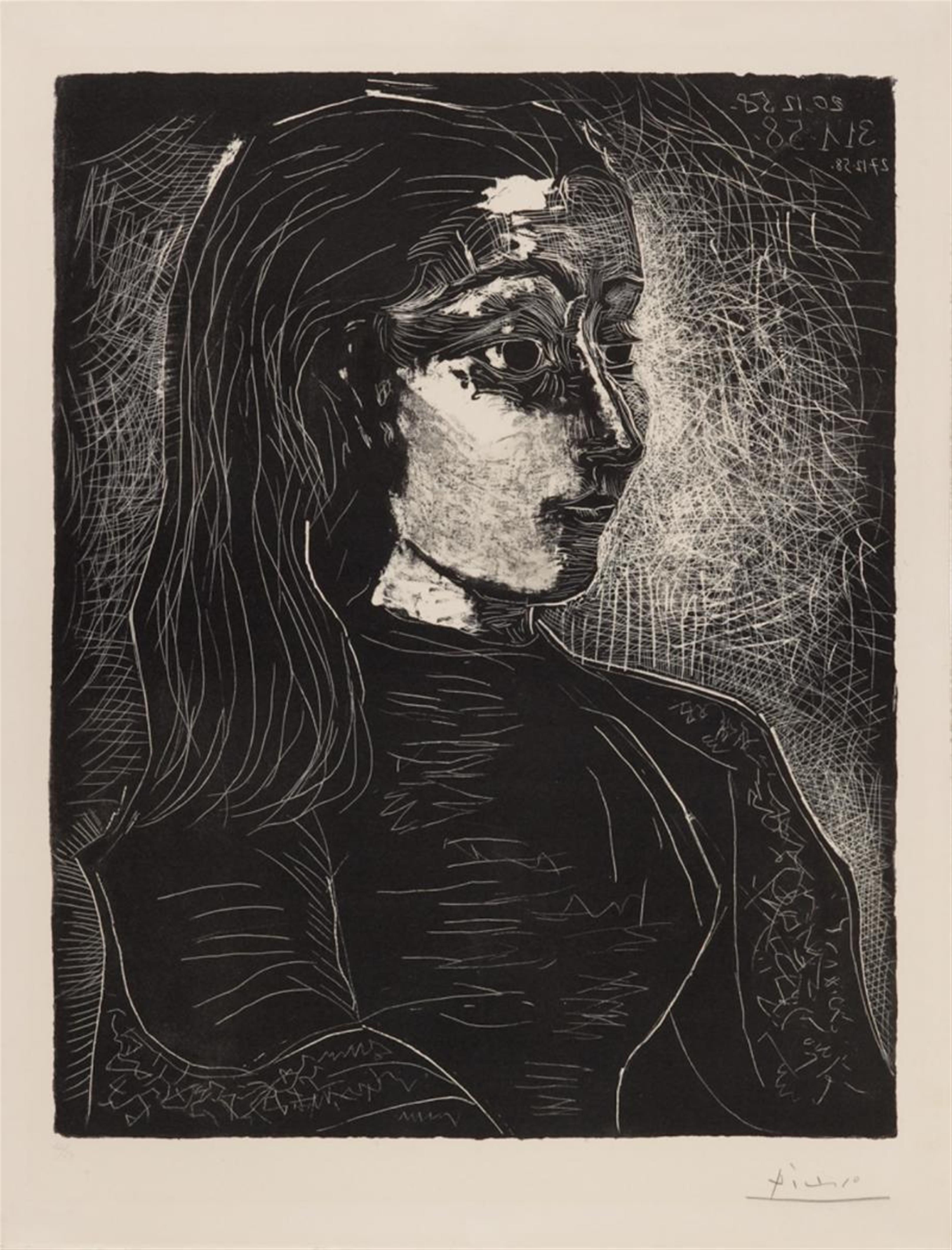 Pablo Picasso - Jacqueline de profil à droite - image-1