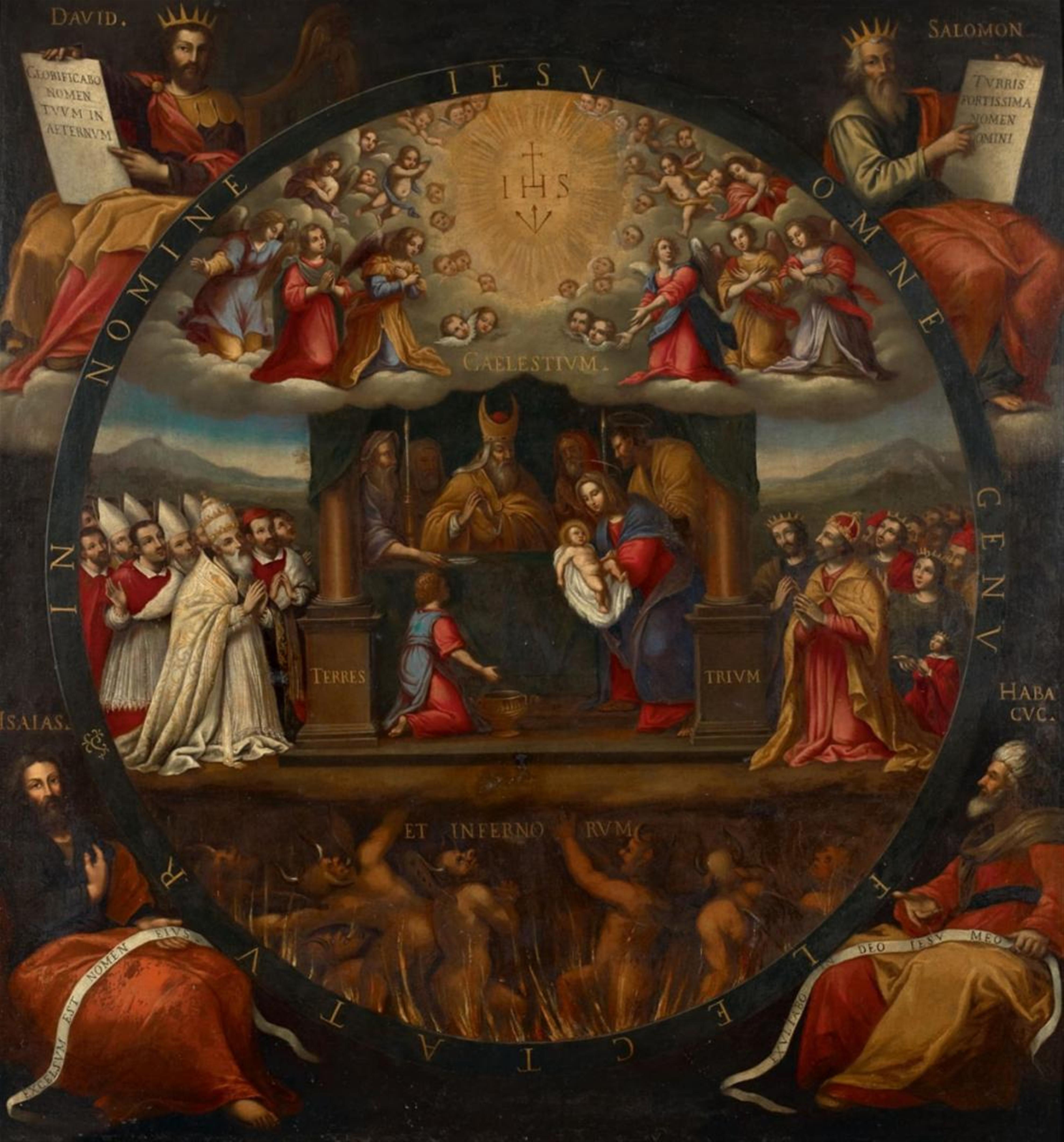 Antwerp School, 17th century - THE ADORATION OF THE NAME OF JESUS - image-1