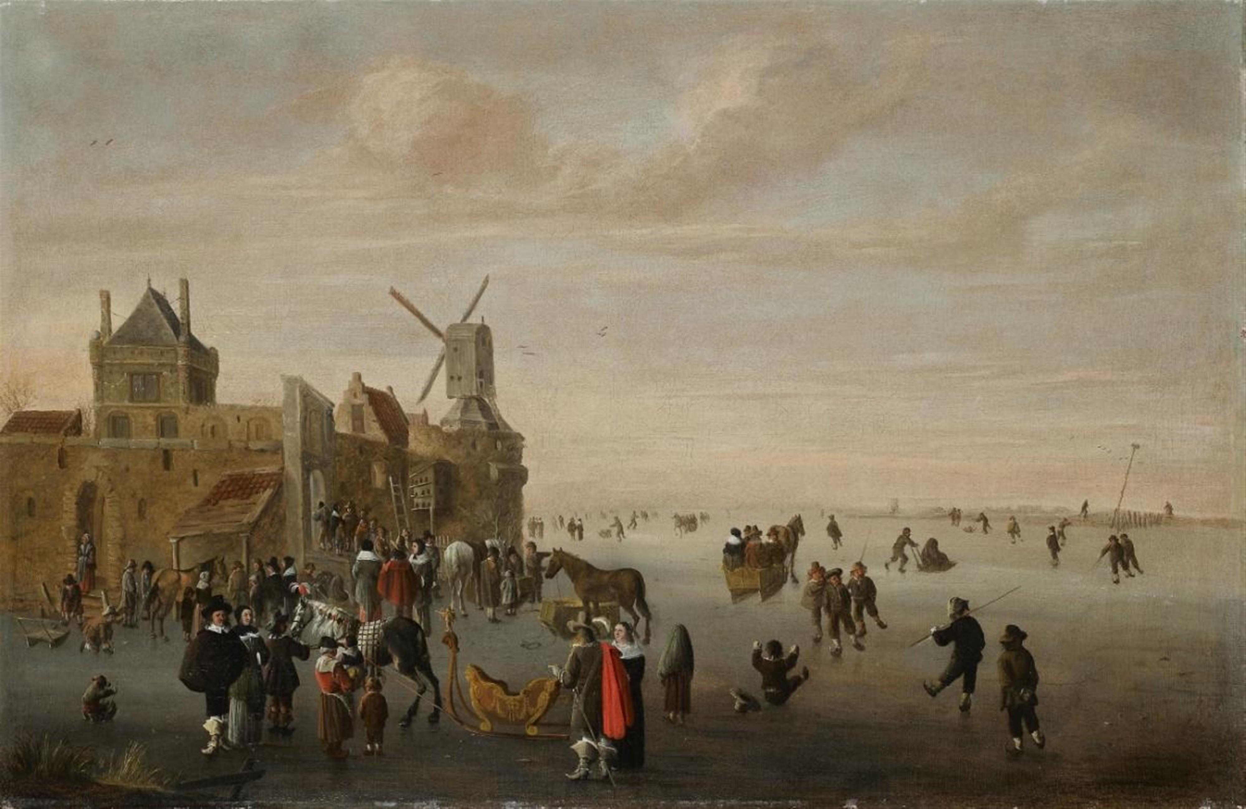 Cornelis Beelt - WINTER LANDSCAPE WITH FIGURES - image-1