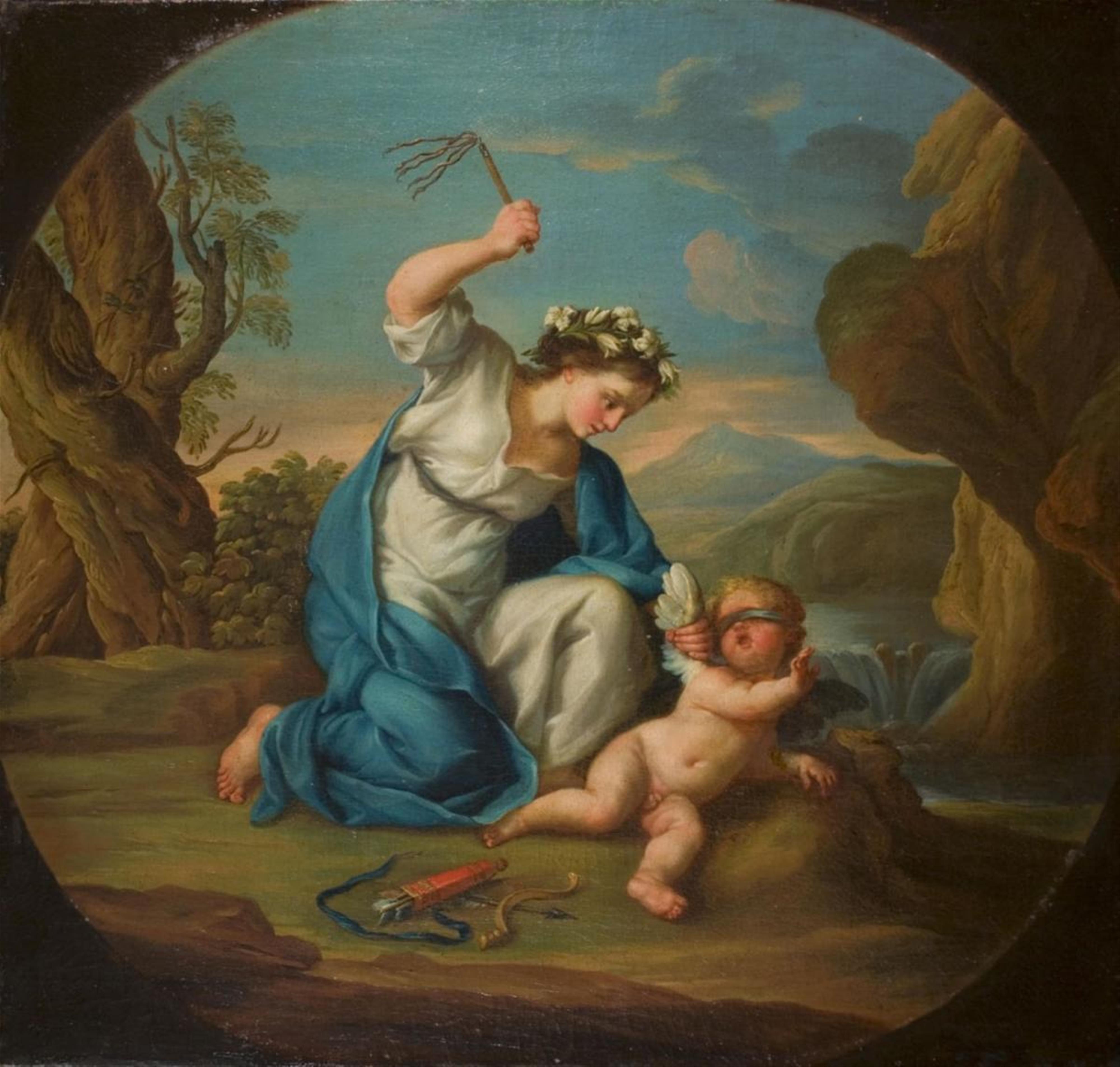 German School, circa 1790 - VENUS PUNISHING PROFANE LOVE - image-1