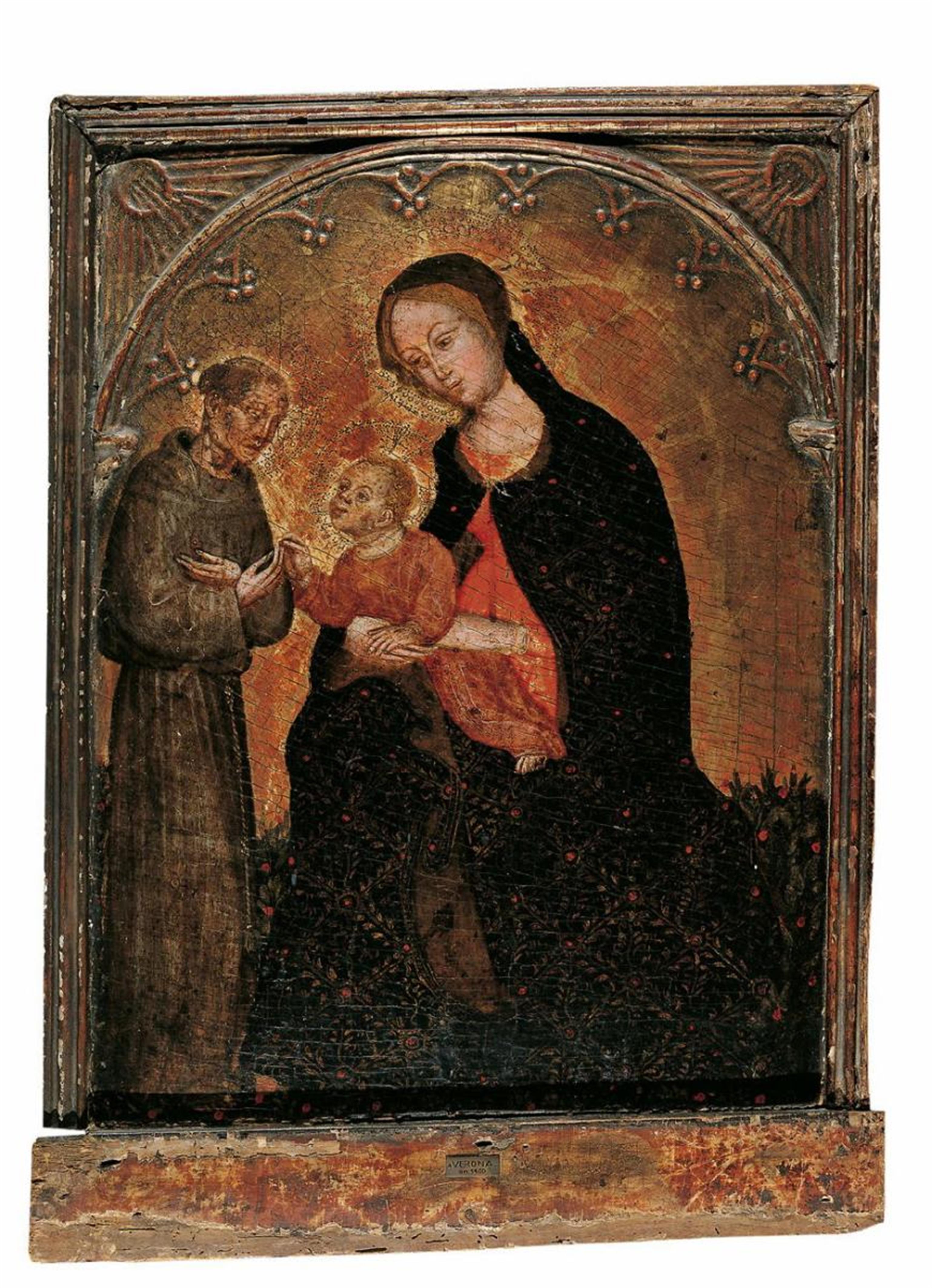 Ottaviano Nelli, attributed to - MADONNA WITH CHILD AND SAINT FRANCIS - image-1